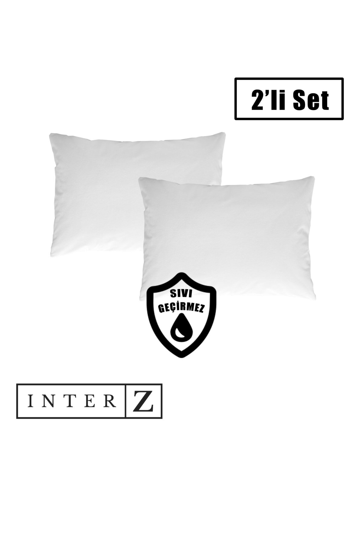 MELONIE 2'li Set Sıvı Geçirmez Yastık Koruyucu Alez Fermuarlı 50x70 cm