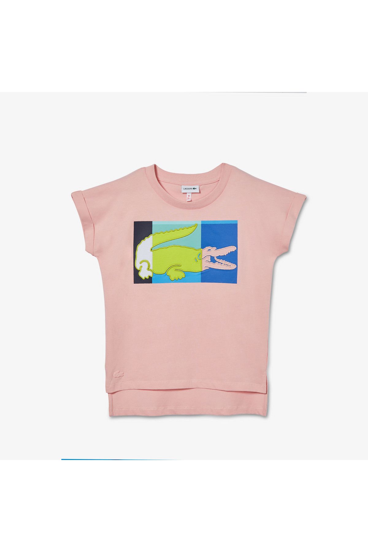 Lacoste تی شرت صورتی چاپ شده کودک