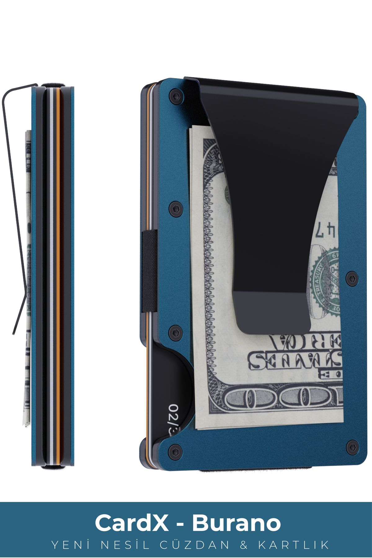 کیف پول فلزی مینیمال CardX - Burano Clips | محافظ RFID | ظرفیت 20 کارت | هدیه‌ای شیک و مدرن Louise Motto