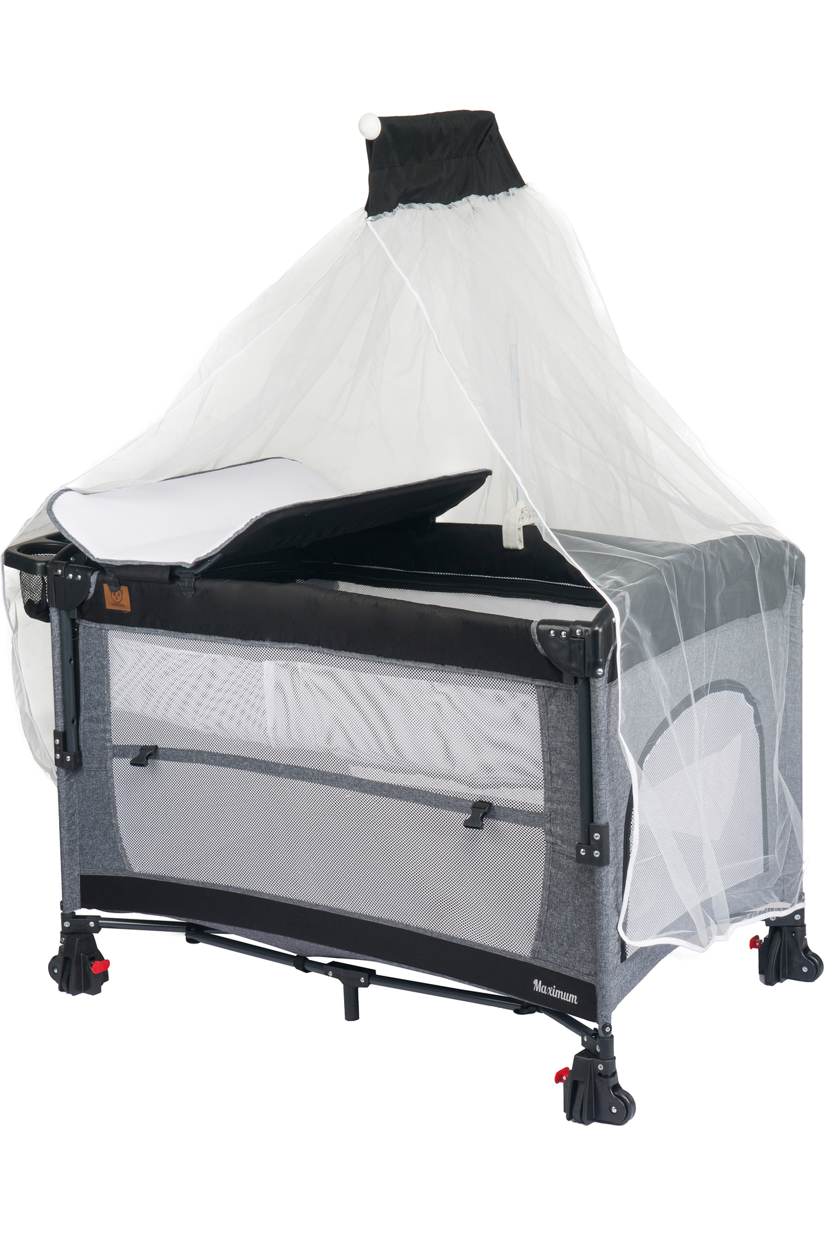 Mamma Maximum Anne Yanı Organizerli Dönenceli Cibinlikli Park Yatak Beşik 70 x 110 cm. fotoğrafı 2 (önizleme)