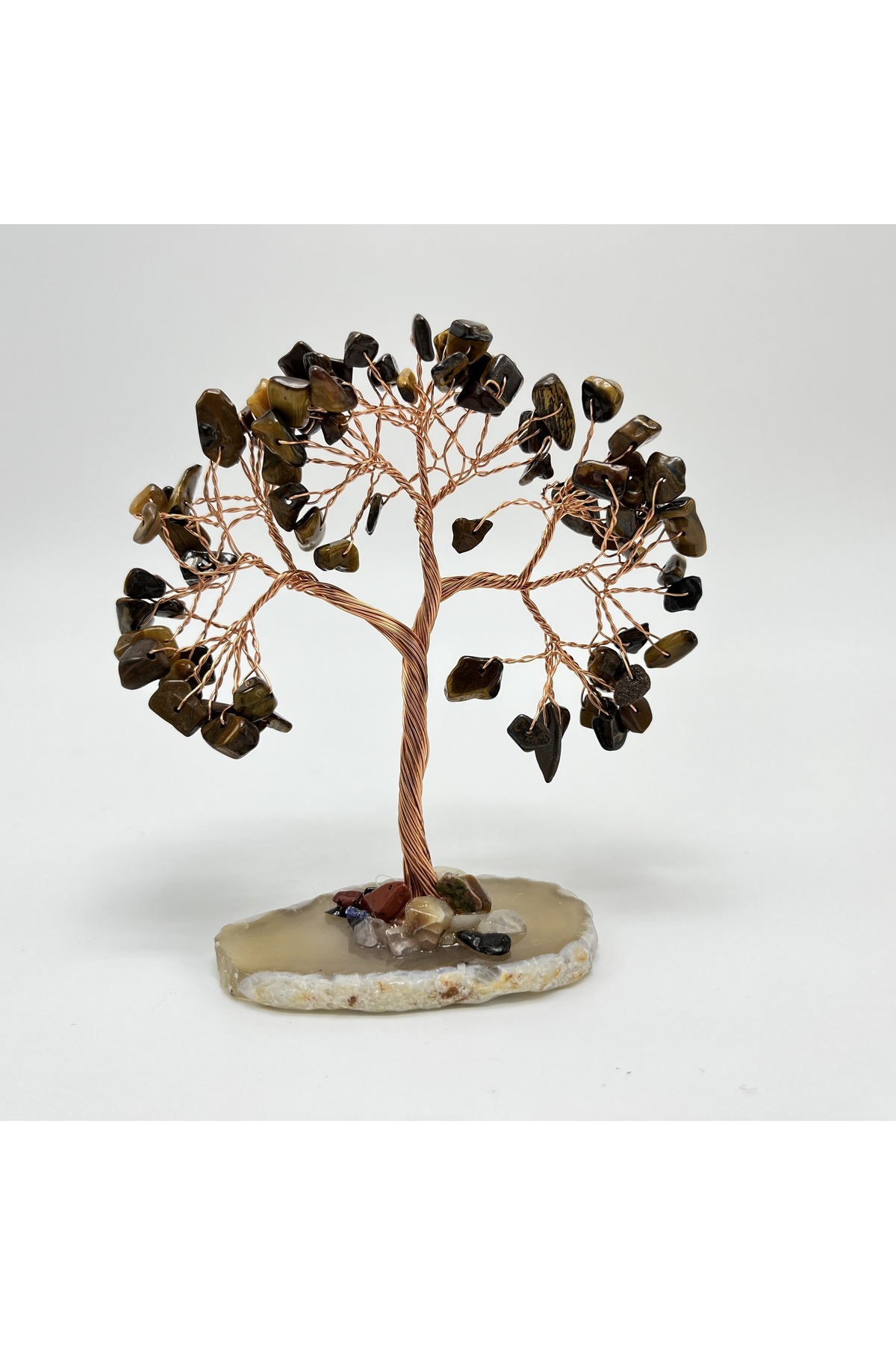 Certified Tiger Eye - Agate Natural Stone Tree