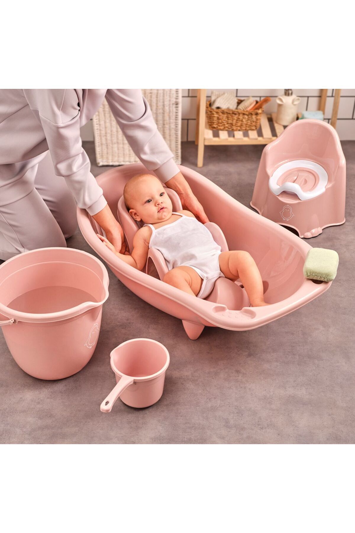 15'li Renkli Top Hediye - Bebekler Için 4'lü Bebek Banyo Seti- Bebek Banyo Yıkama Yardımcıları 4'lü 3