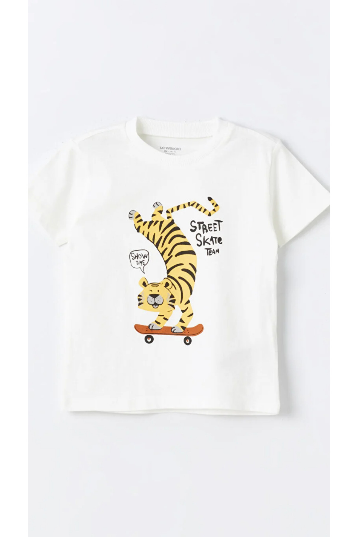 LC Waikiki Bisiklet Yaka Baskılı Erkek Bebek Tişört ve Şort 2'li Takım fotoğrafı 2 (önizleme)