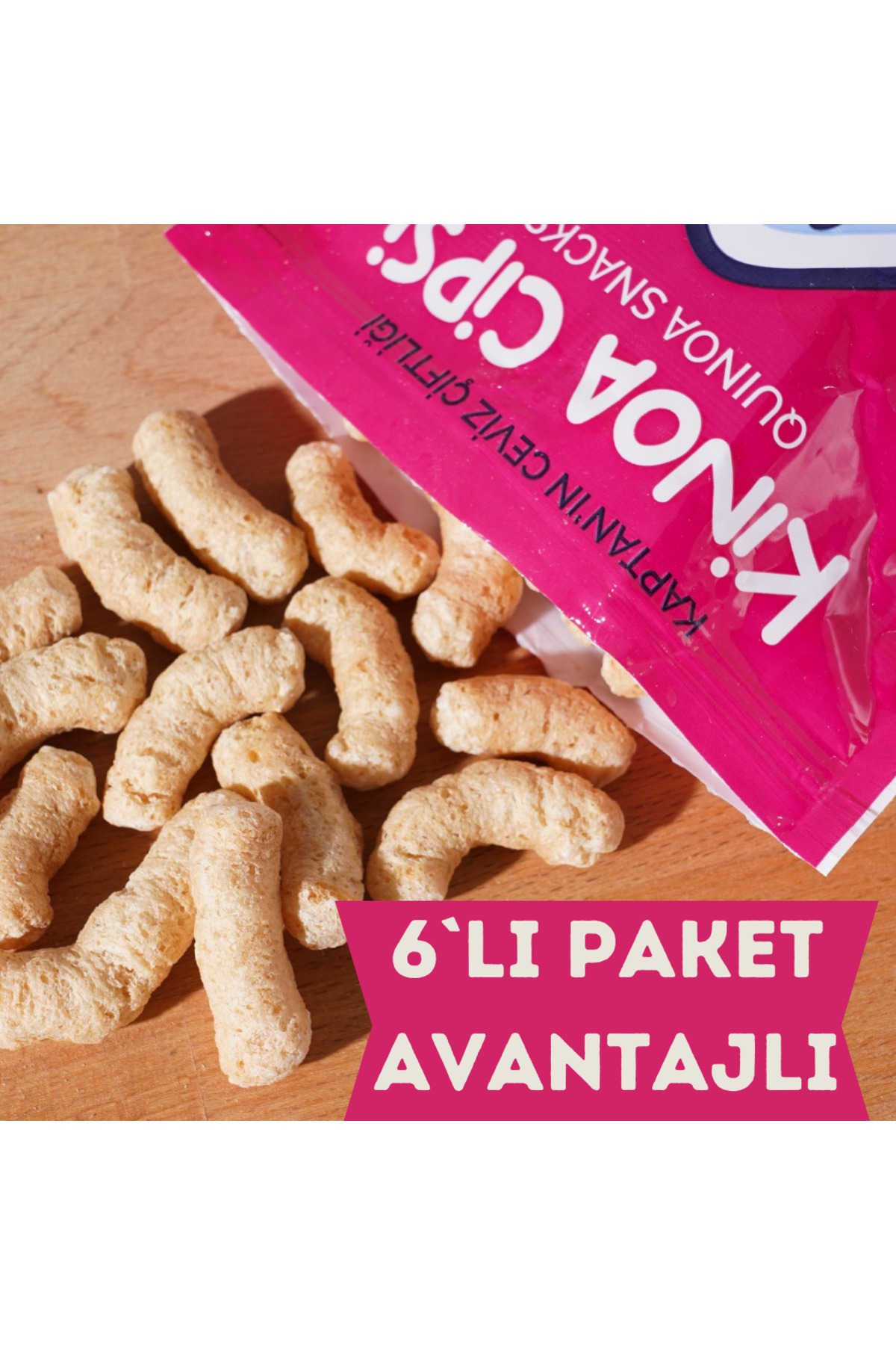 Kaptan`ın Ceviz Çiftliği Glütensiz Vegan Sağlıklı Atıştırmalık Kinoa Cipsi X 6 Adet Avantajlı Paket