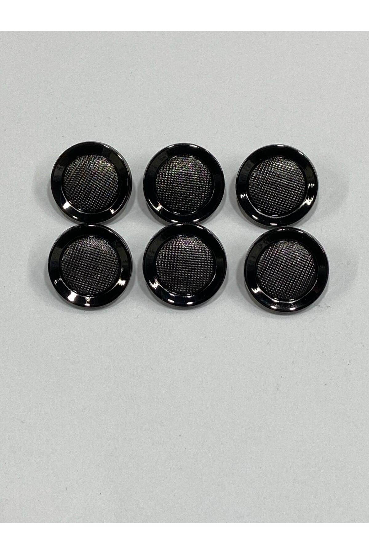 Metal Button/Cardigan Vest Length/Set of 6/1.8 cm/jx001/Black