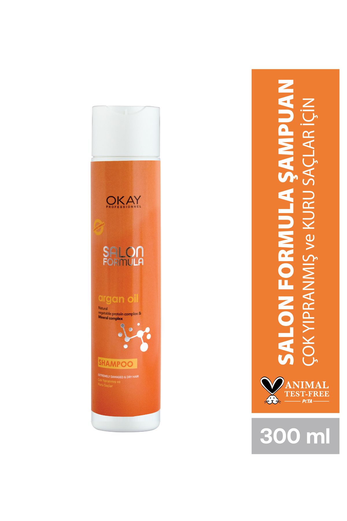 OKAYPROFESSIONNEL SALON FORMULA Шампунь с арганом 300 мл (для очень поврежденных и сухих волос) OTR140 SLNŞMP ARGAN