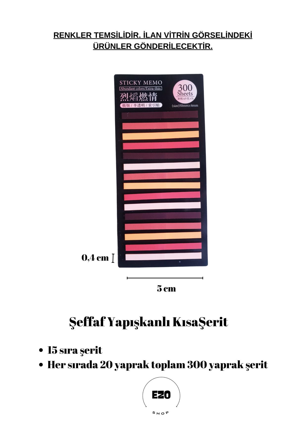 EZOSHOP-PostitSetof 3 - Long, Short Series and Transparent Structured Note Papers MixedSet32 5