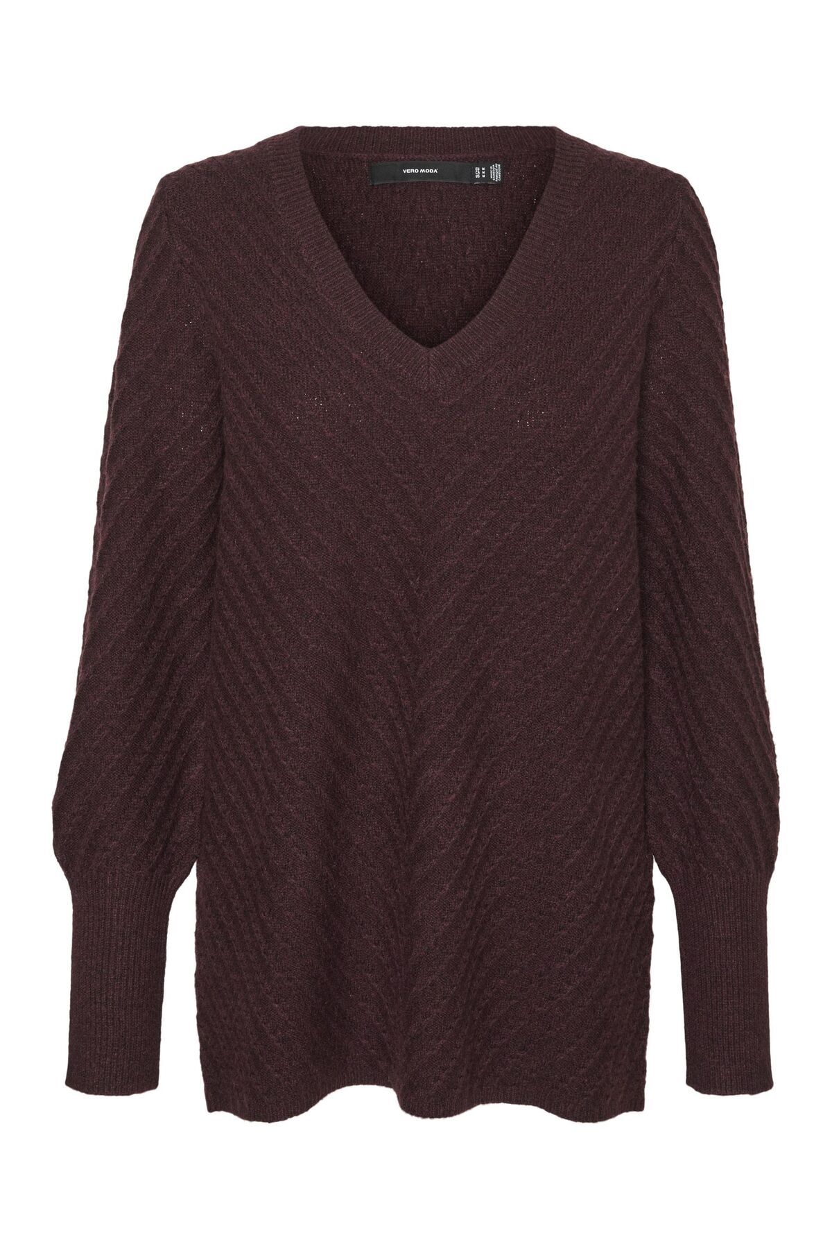 Vero Moda-Strickpullover VMANJASTINNA LONG V-NEK PULLOVER GA EXC 2