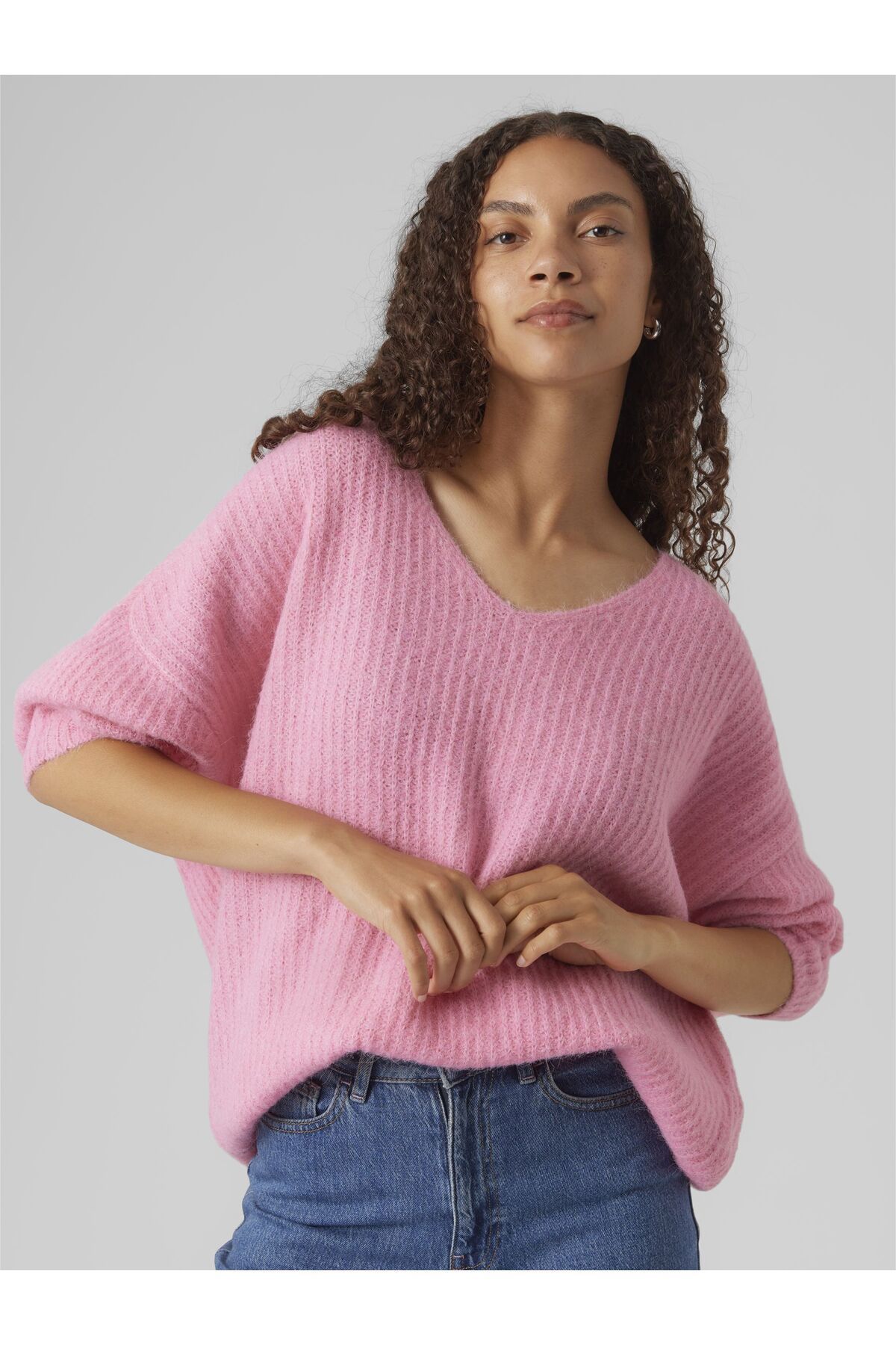 Vero Moda-Strickpullover VMJULIE 7/8 V YAKA BLUZ GA REP EXC 5