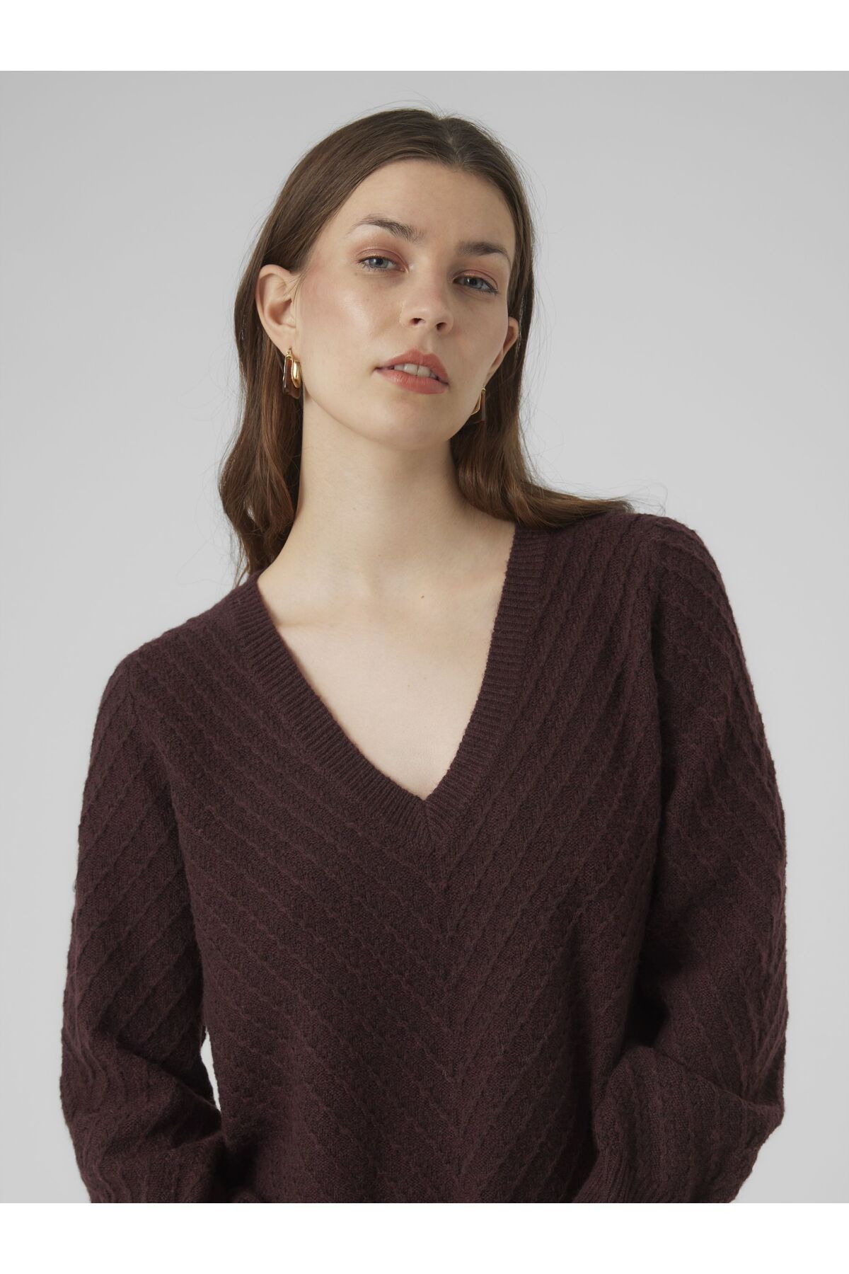 Vero Moda-Strickpullover VMANJASTINNA LONG V-NEK PULLOVER GA EXC 5