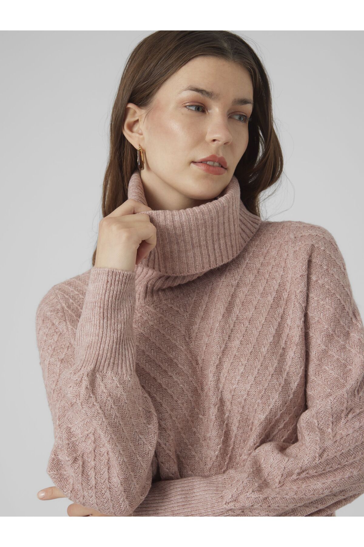 Vero Moda-Strickpullover VMANJASTINNA LONG COWL PULLOVER GA EXC 5
