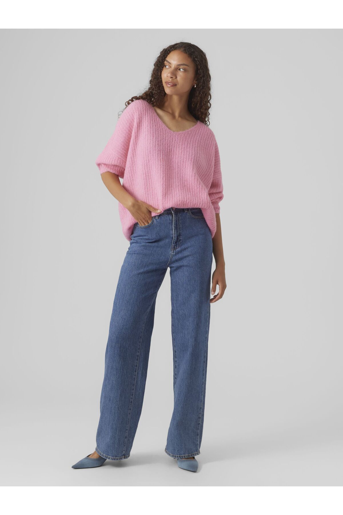 Vero Moda-Strickpullover VMJULIE 7/8 V YAKA BLUZ GA REP EXC 4