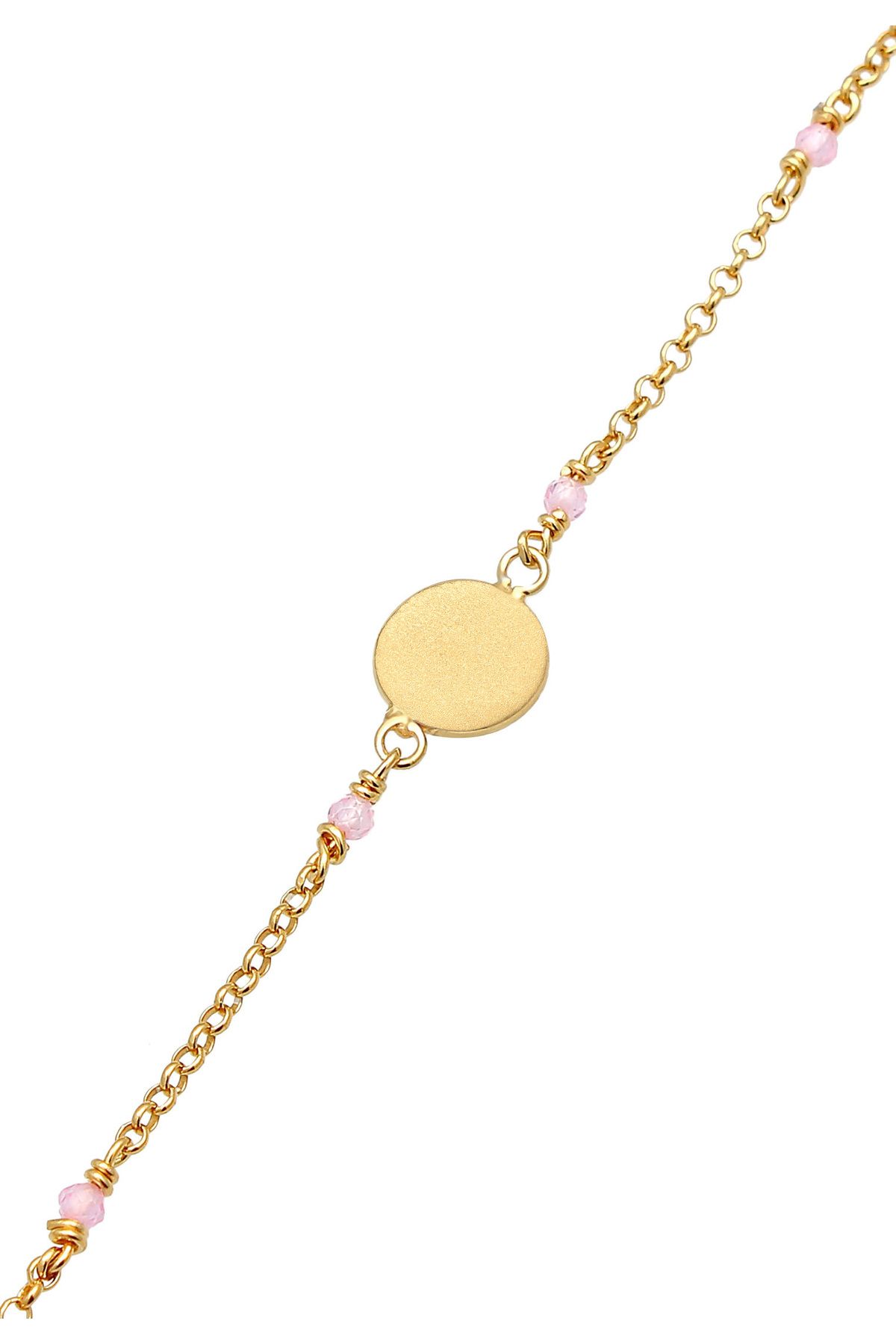 ELLI-Armband Damen Münze Sonne Vintage Trend verstellbar mit Rosenquarz in 925 Sterling Silber vergoldet 4