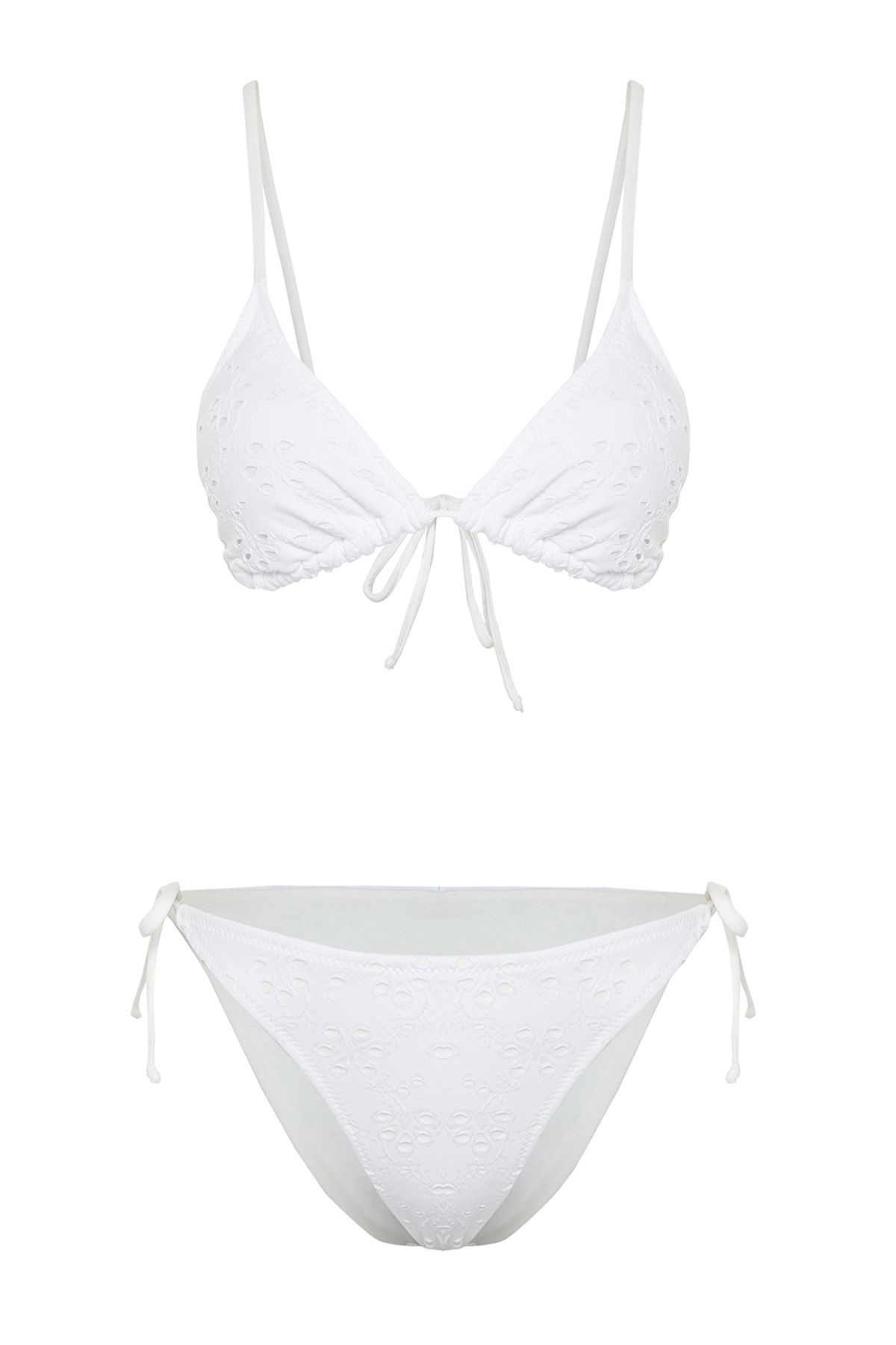 Trendyol Collection-Prémiové Fabric White Triangle Bikini - TBESS24BT00082 6