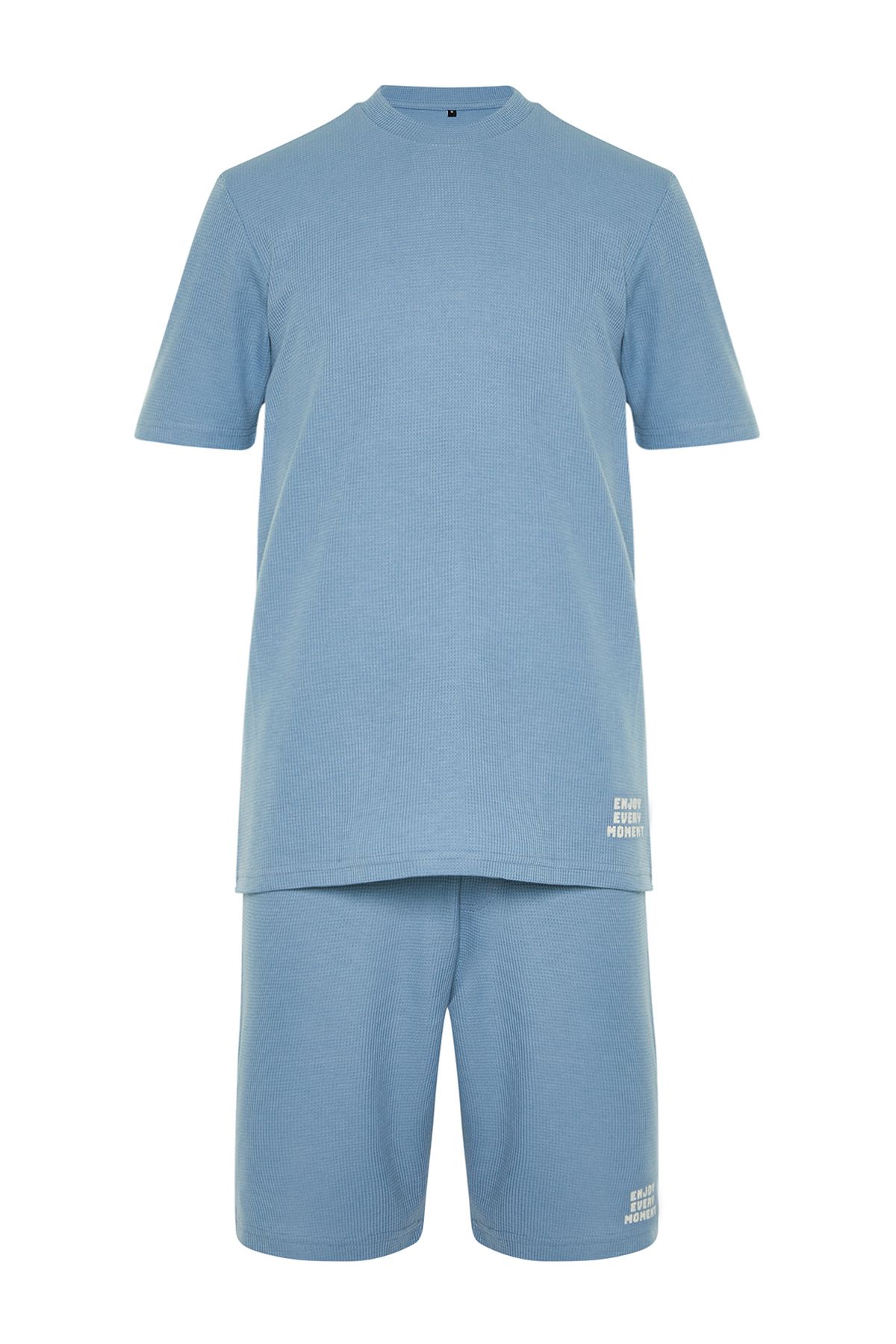 Kolekcia Trendyol-Modré pyžamové šortky Regular Fit Waffle Shorts TMNSS23PT00032 6