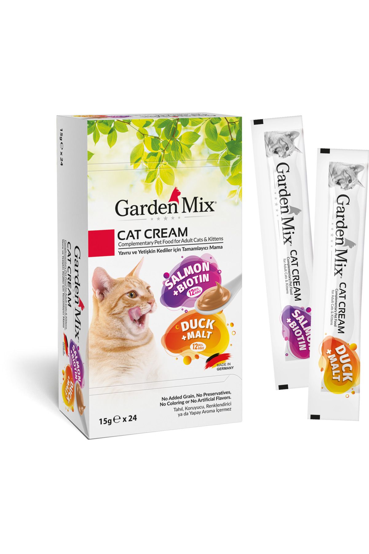 Garden Mix Somonlu ve Ördekli Karışık Sıvı Kedi Ödülü 24X15Gr