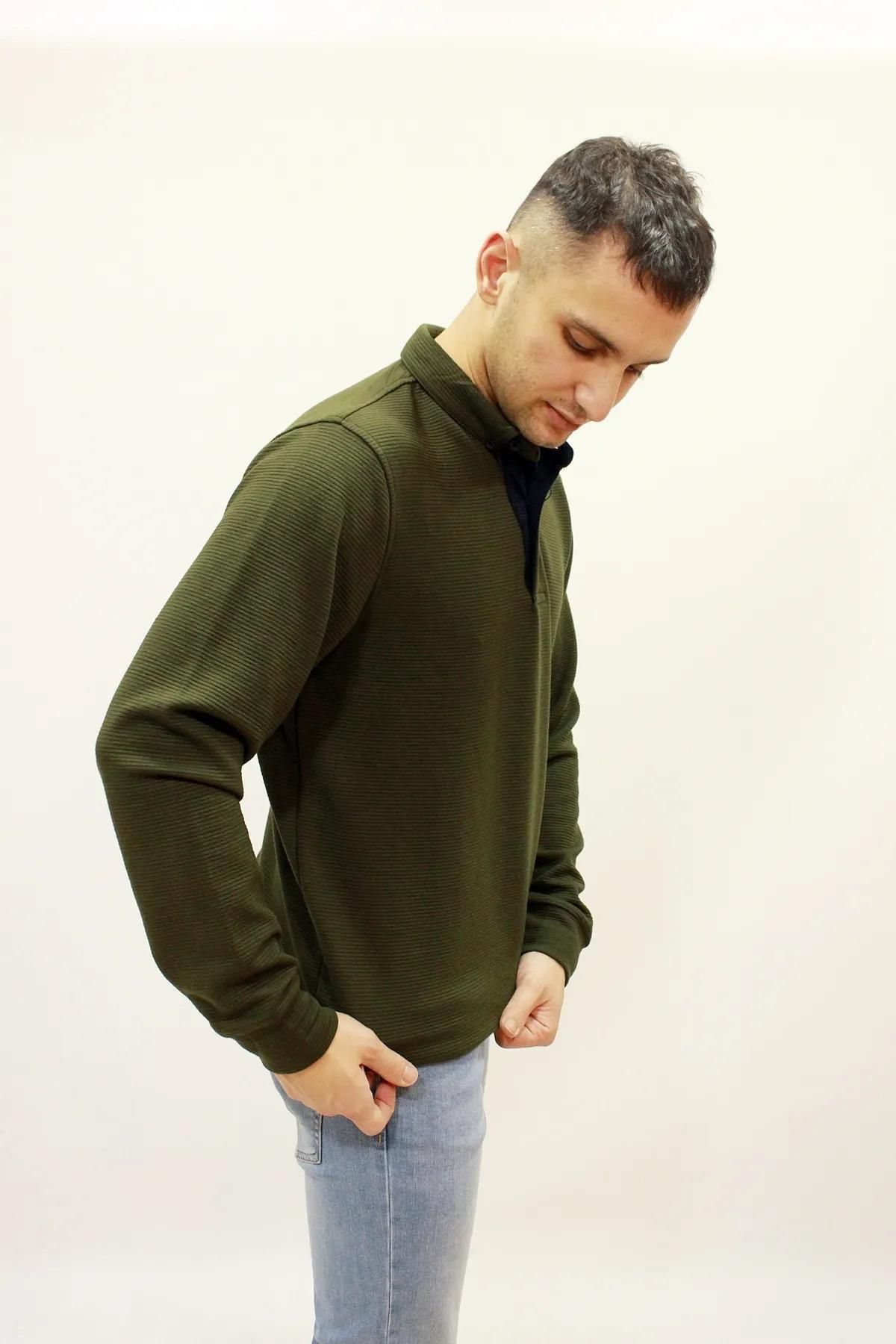 سویشرت سبز مردانه جاز 5197 POLO YAKA SELF Cazador