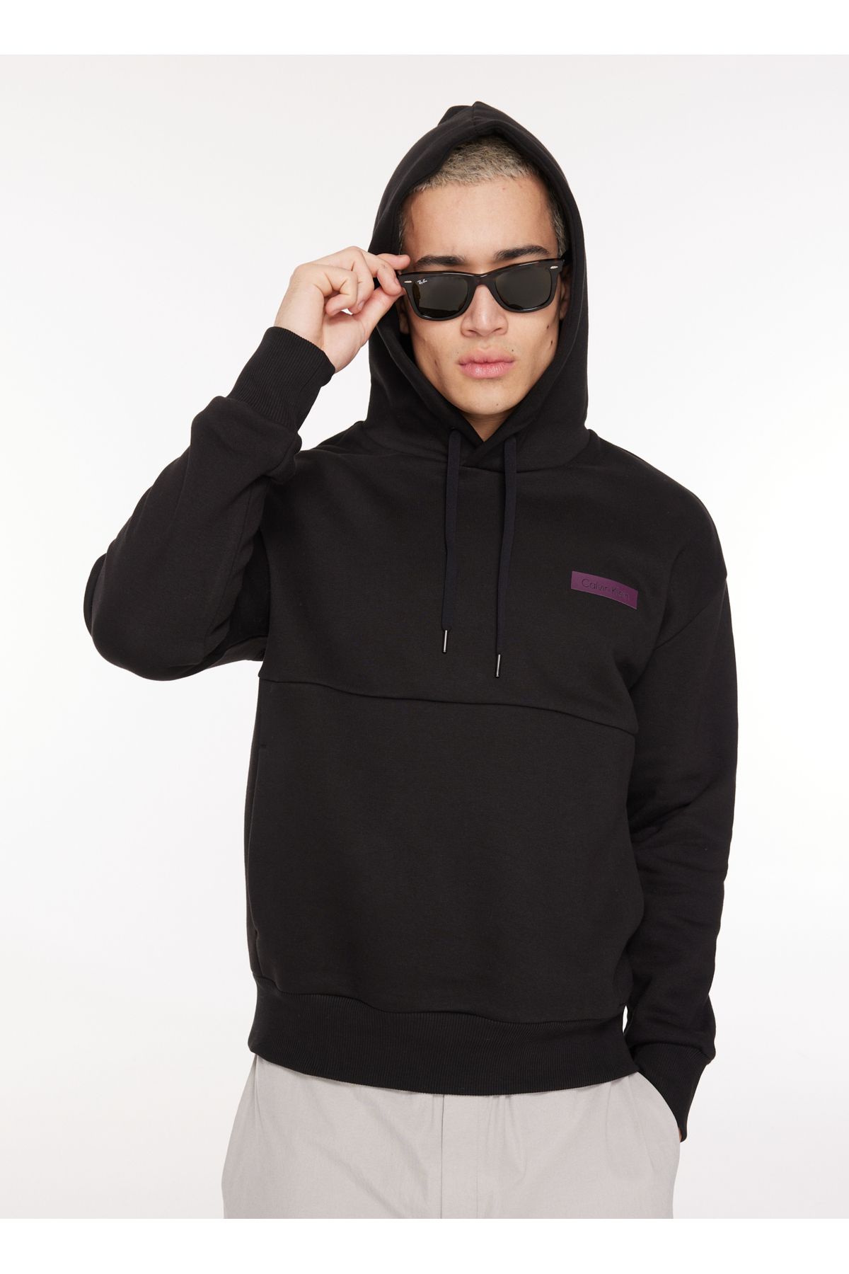 سویشرت مشکی مردانه یقه Collar Male K10K111812BEH Calvin Klein