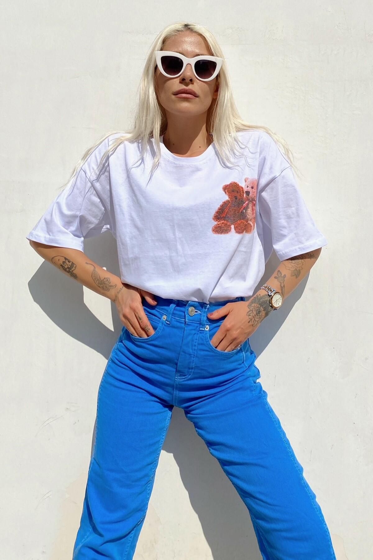 Swist-Dámske biele tričko Best Homies s potlačou Crew Neck 2
