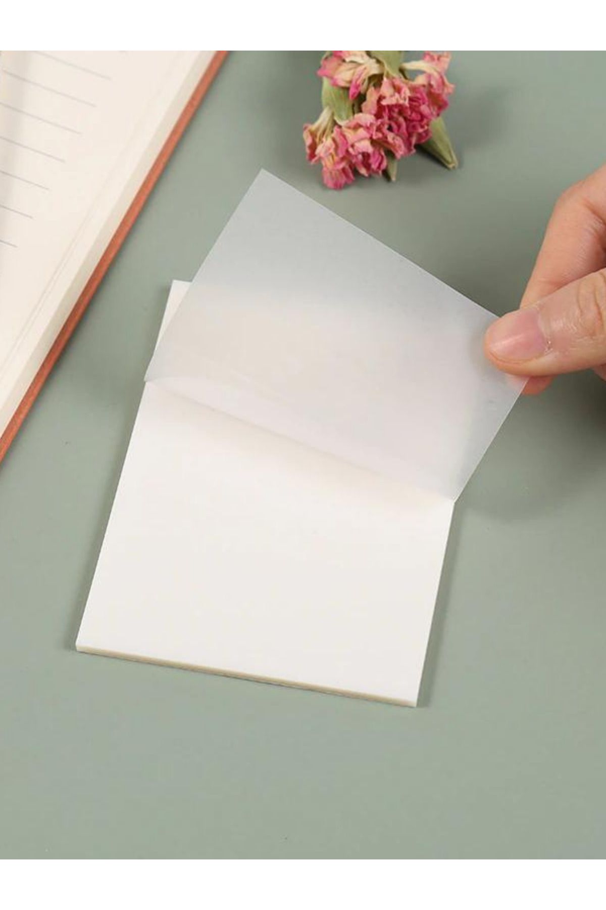 EZOSHOP-Transparent Colored Postit Sticky Post-it Note Paper Karenot White 3 Pieces (3 X 50 SHEETS) 2