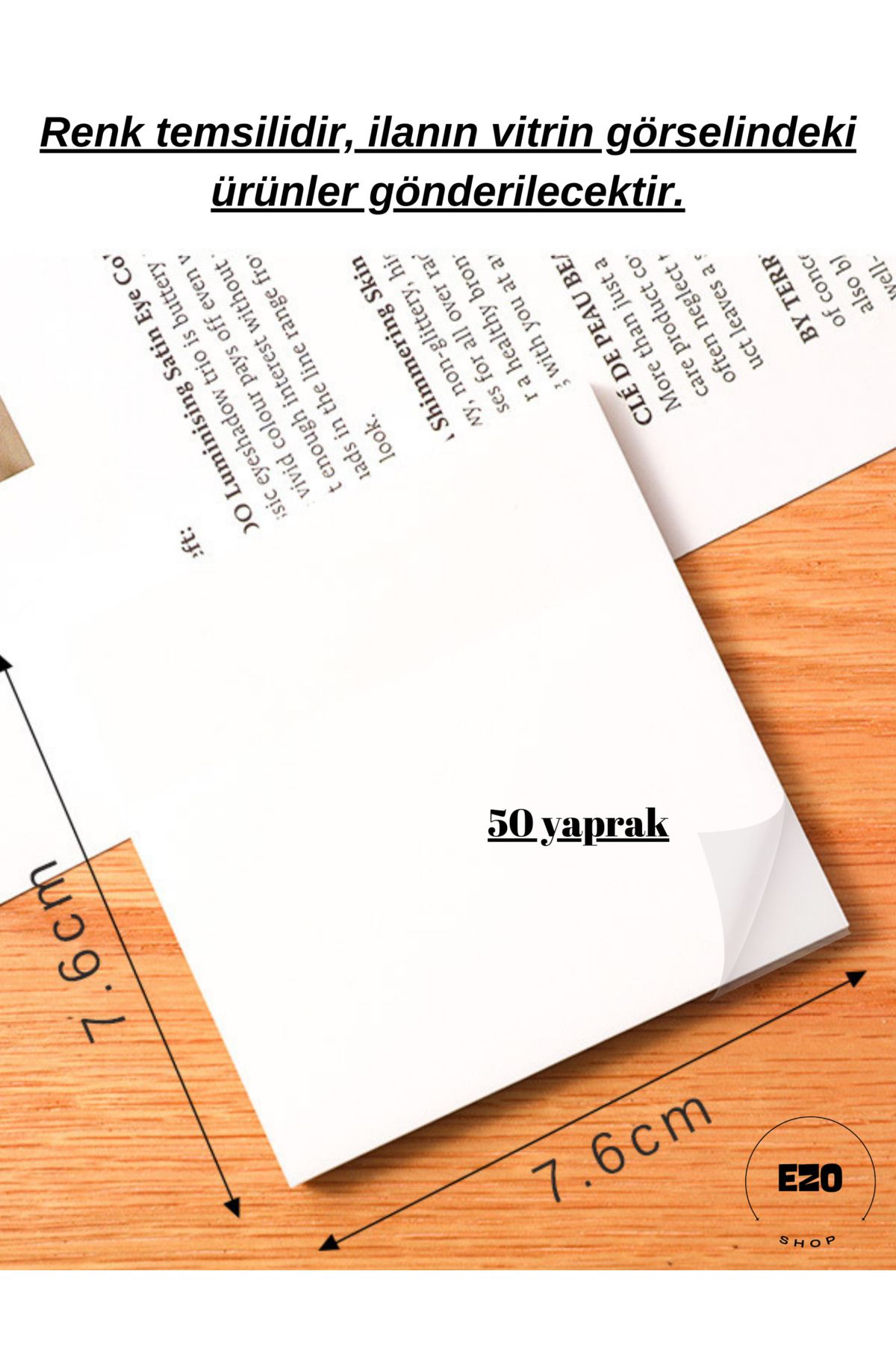 EZOSHOP-Transparent Colored Postit Sticky Post-it Note Paper Karenot White 3 Pieces (3 X 50 SHEETS) 3
