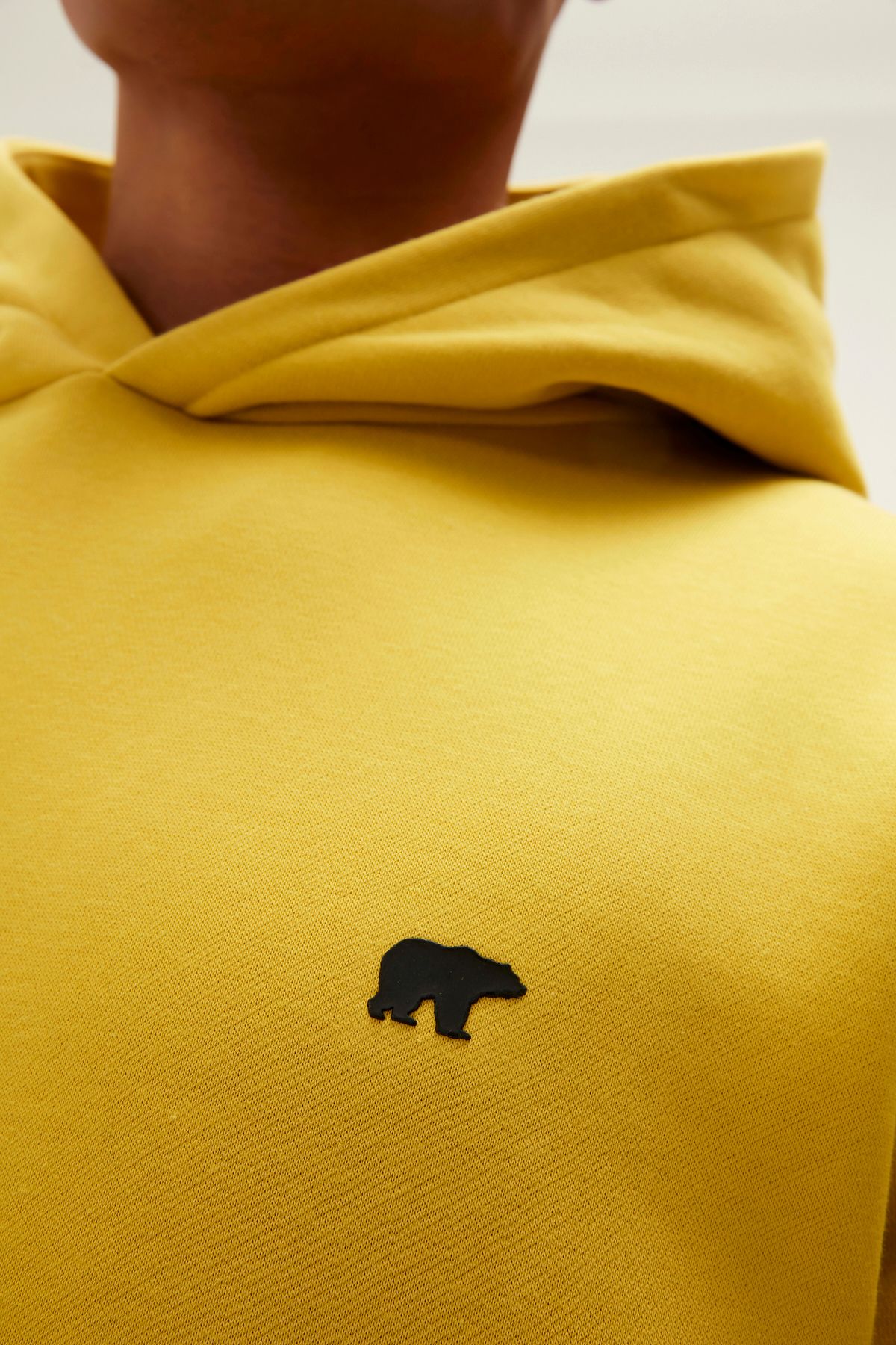 Yellow pull and bear hoodie top