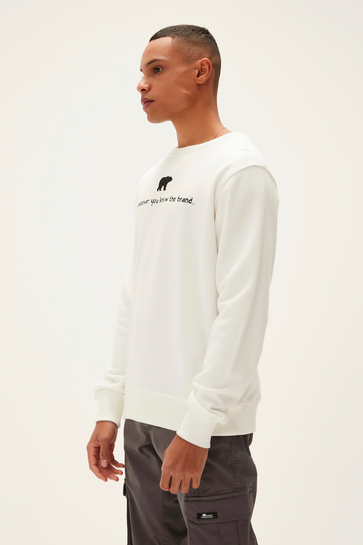 سویشرت مردانه سفید بد بیر | 22.02.12.010-C04 اورجینال - تصویر 5