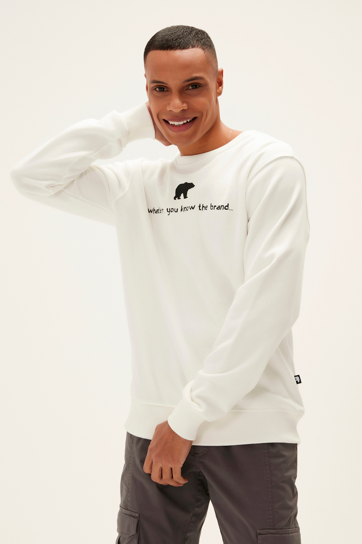 سویشرت مردانه سفید بد بیر | 22.02.12.010-C04 اورجینال - تصویر 2