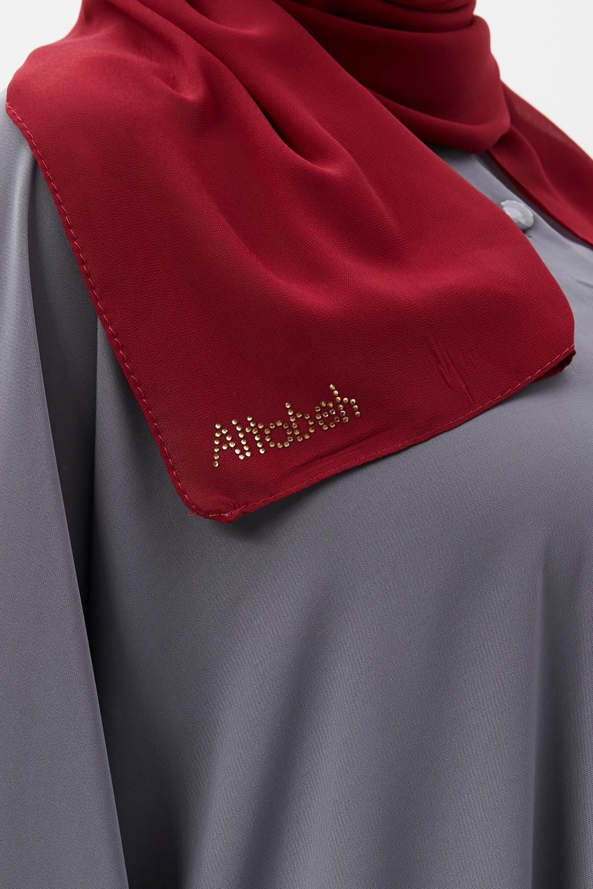 Altobeh-Plain Chiffon Shawl Claret Red 4