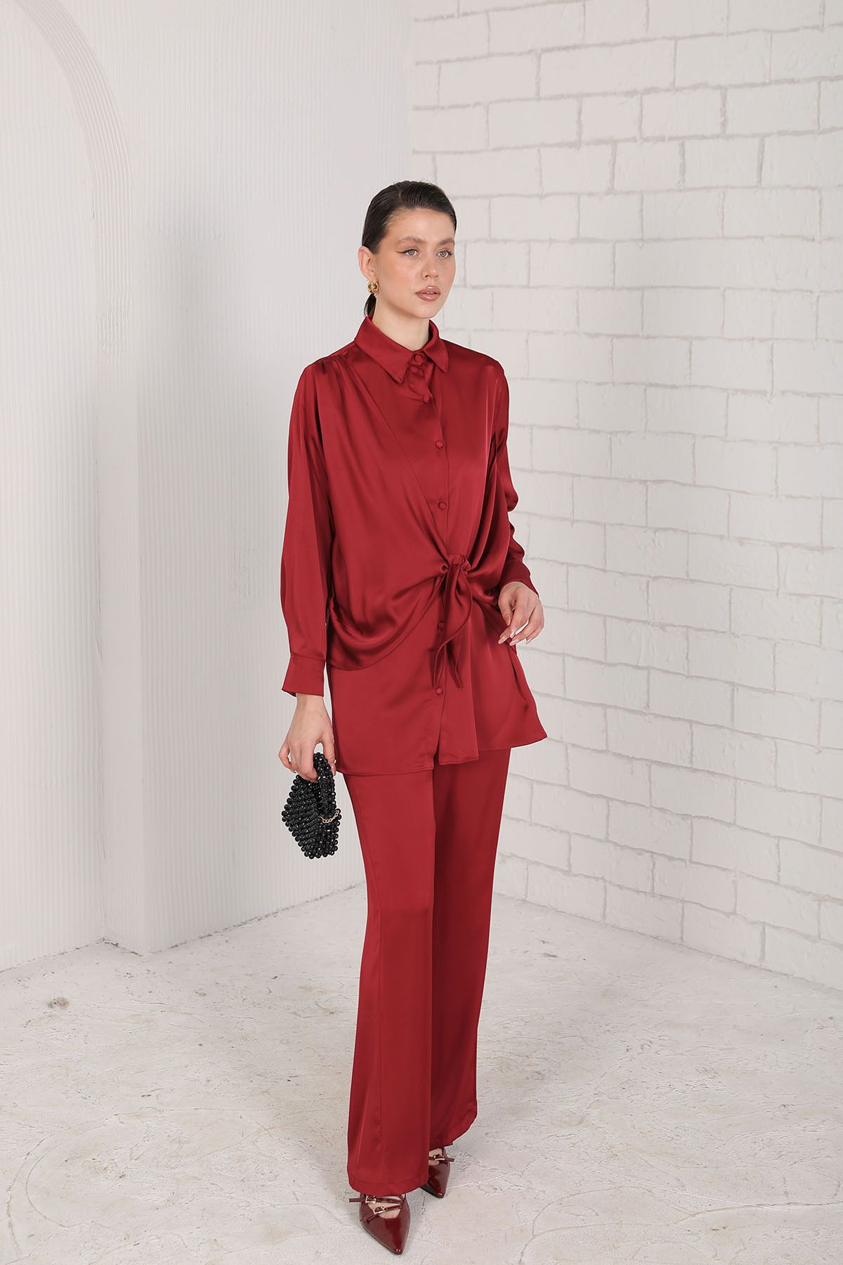Melike Tatar-RED Satin Set 3-117 3