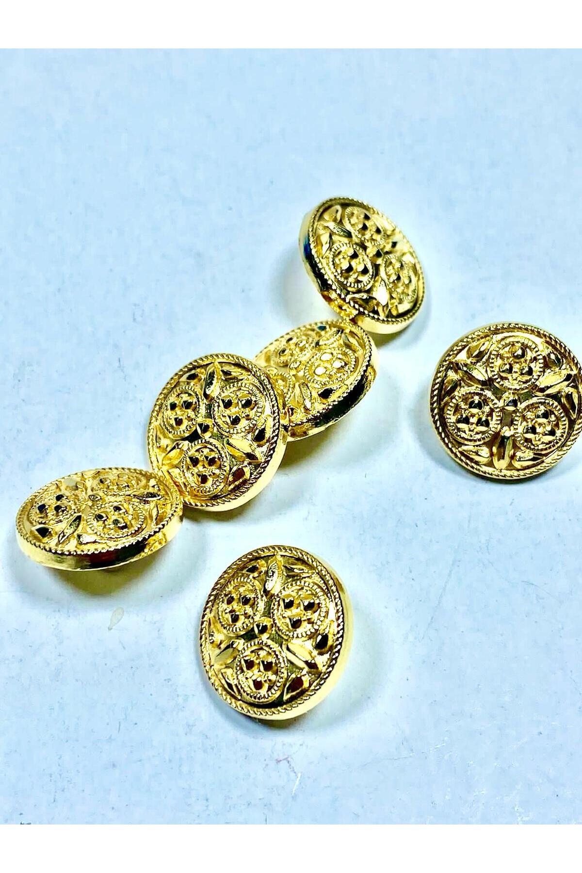 Cardigan Vest Button / Metal Button / Gold / 1.8 Cm / Set of 6/m