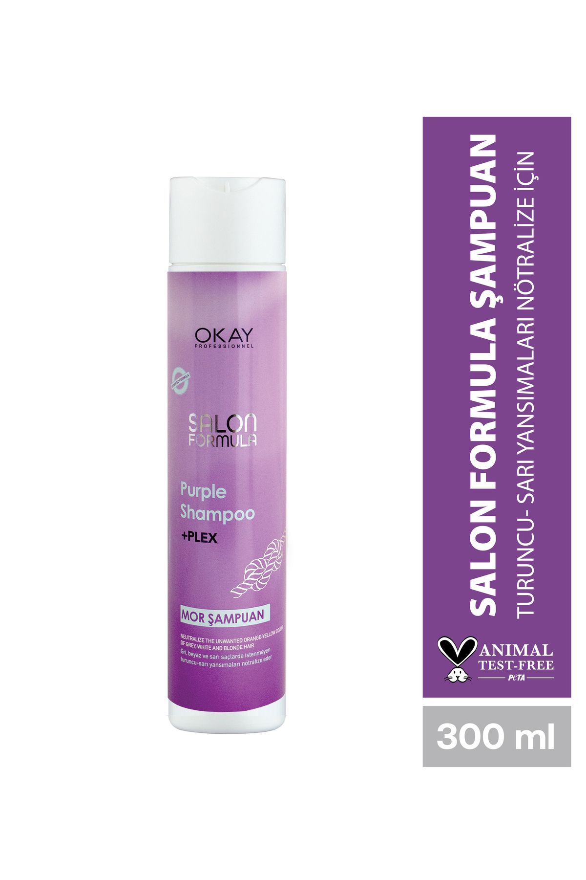 OKAYPROFESSIONNEL SALON FORMULA Фиолетовый шампунь 300 мл (Анти-оранжевый) OTR140 SLNŞMP PURPLE