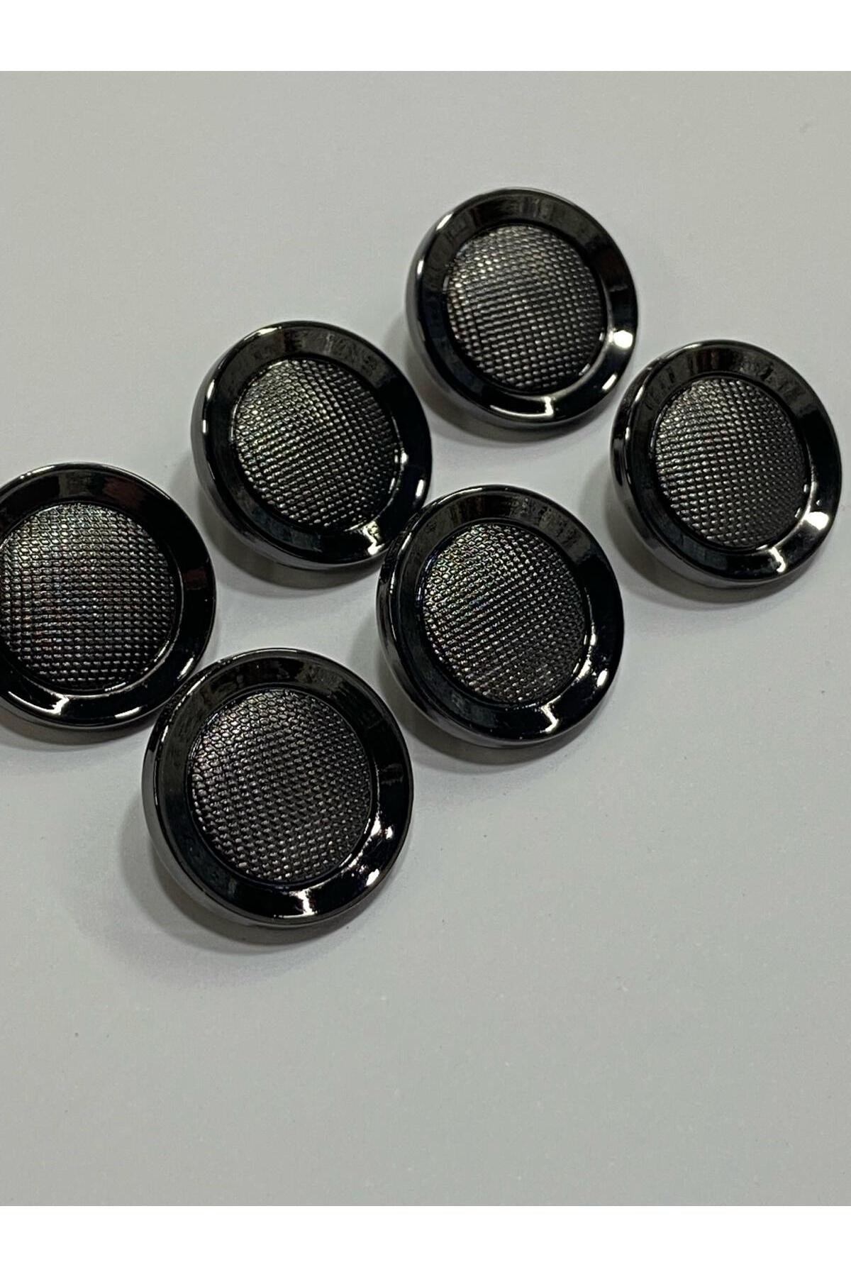 Metal Button/Coat Length/Set of 6/2,5 cm/jx001/Black