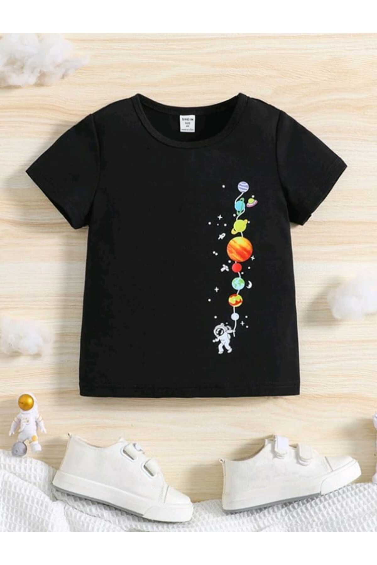 STYLE-X PLANETS PRINT CREW NECK CHILD and TEENAGER TSHIRT