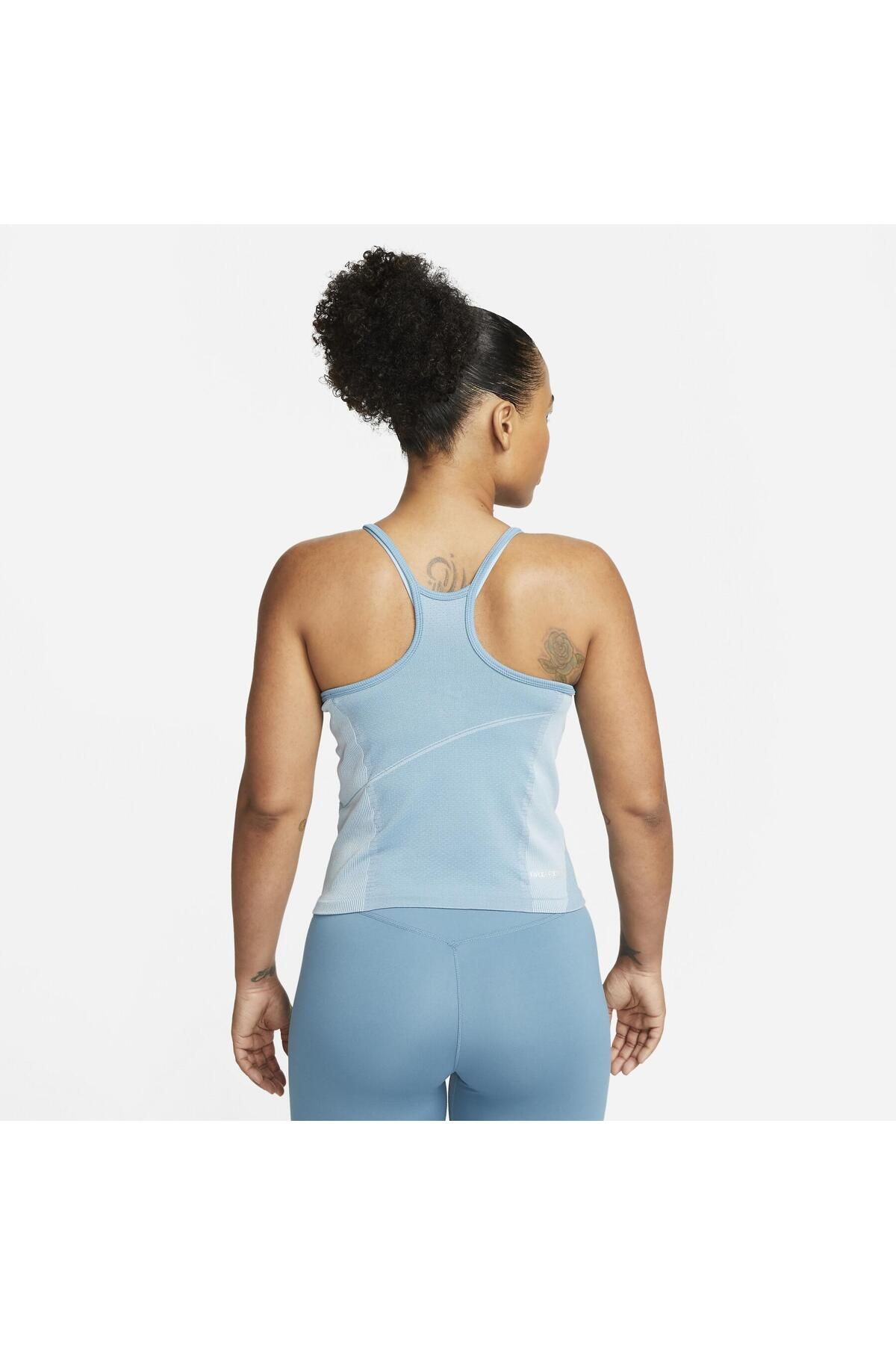 Nike-Dri-FIT ADV Aura Women's Slim-Fit Training Tank Top - Blue DV9775-440 2