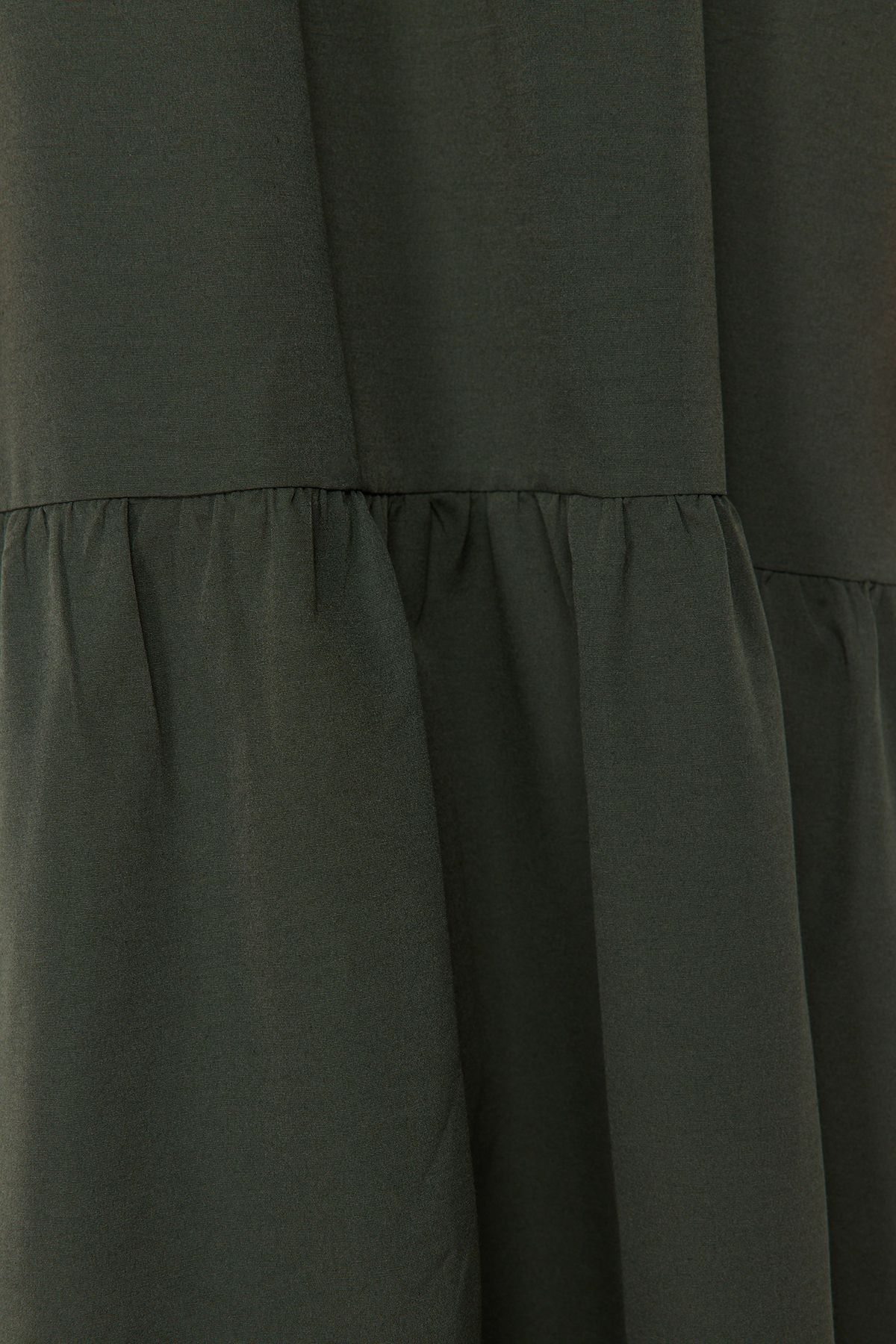 Trendyol Modest-Сукня з бавовняного тканого полотна з широкою формою хакі TCTSS21EL3406 5