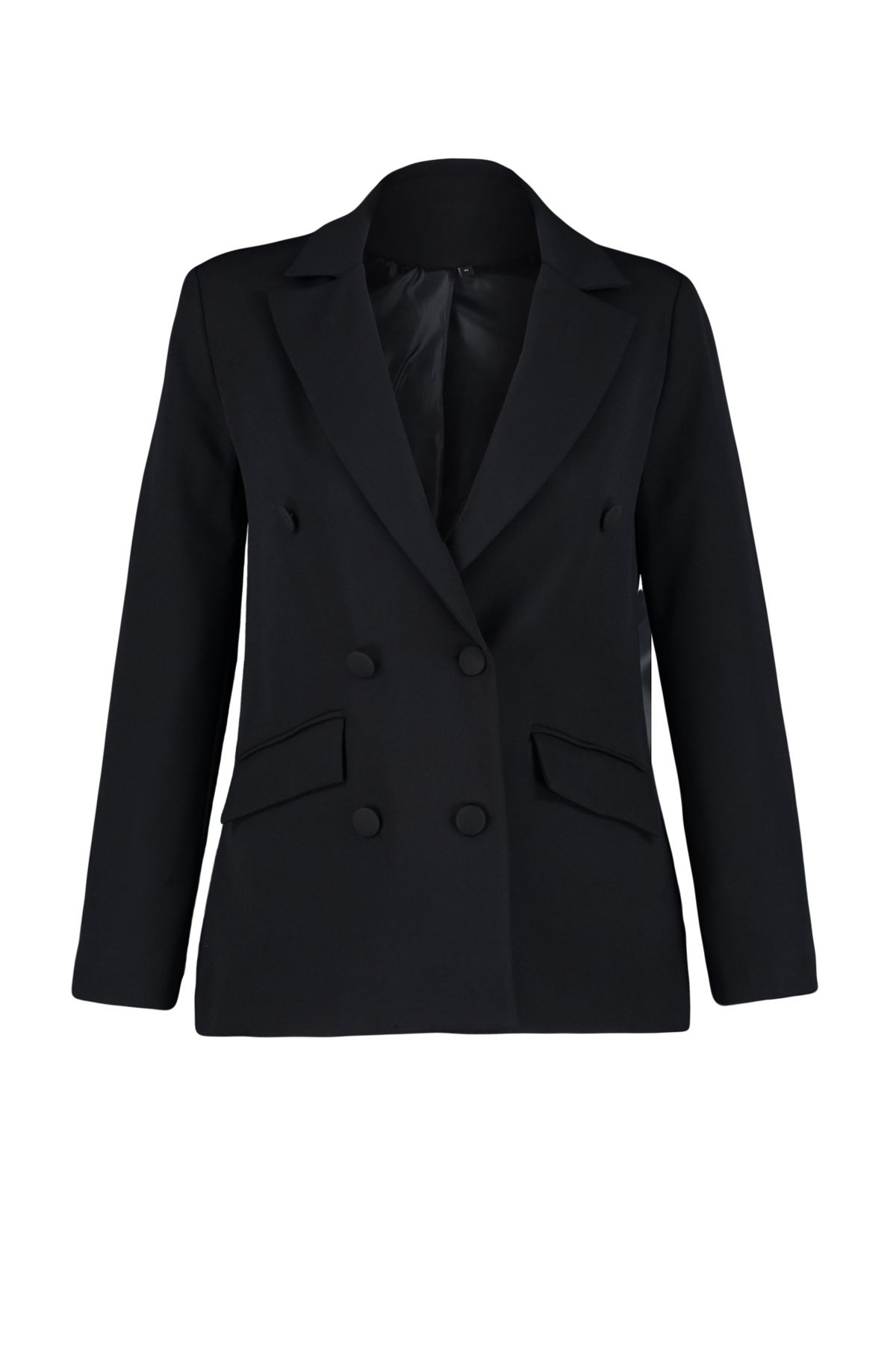 Trendyol Collection-Schwarze, gefütterte, gewebte Blazerjacke TWOSS21CE0137 8
