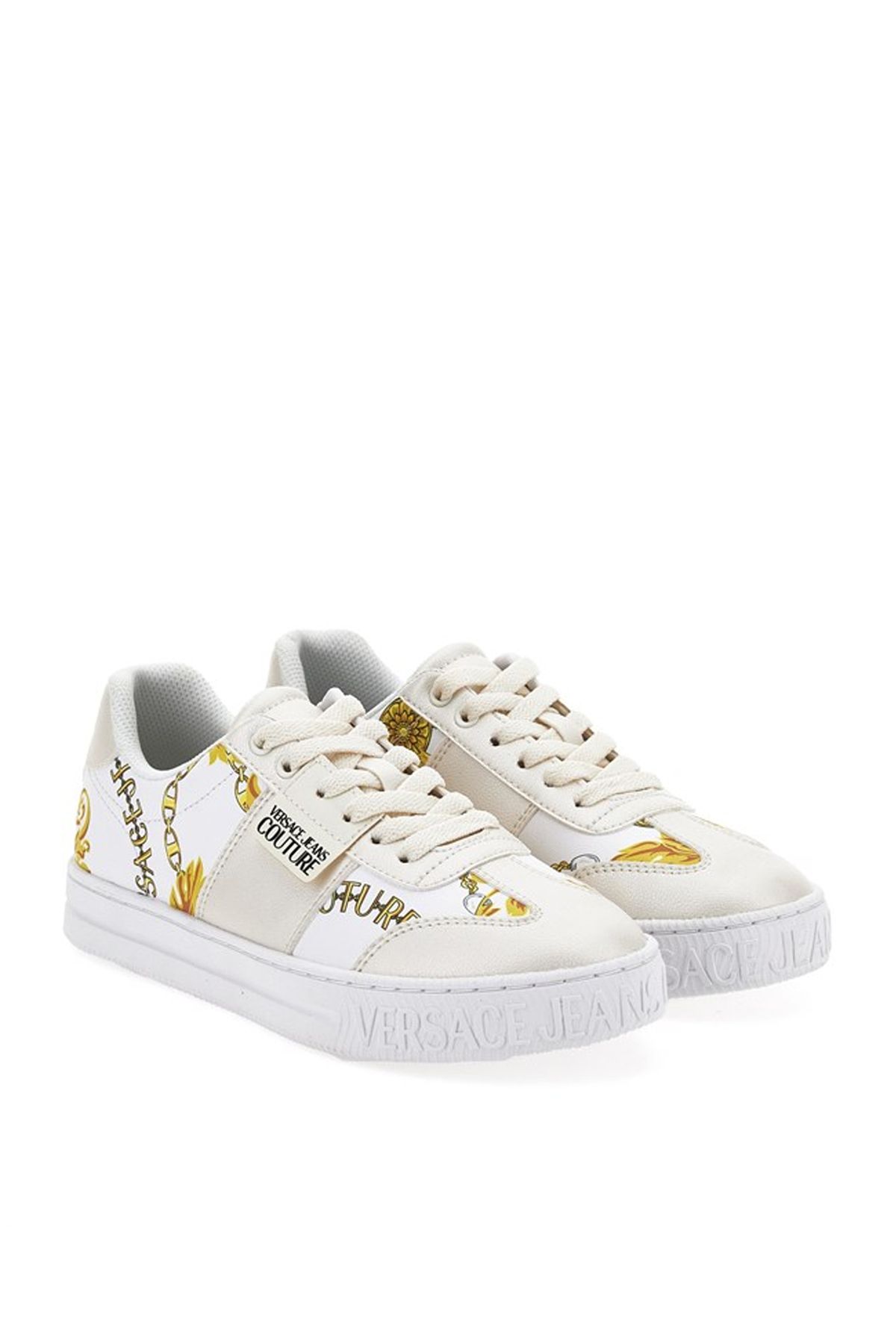 اسنیکر سفید زنانه زرد کفش ورزشی VERSACE JEANS COUTURE