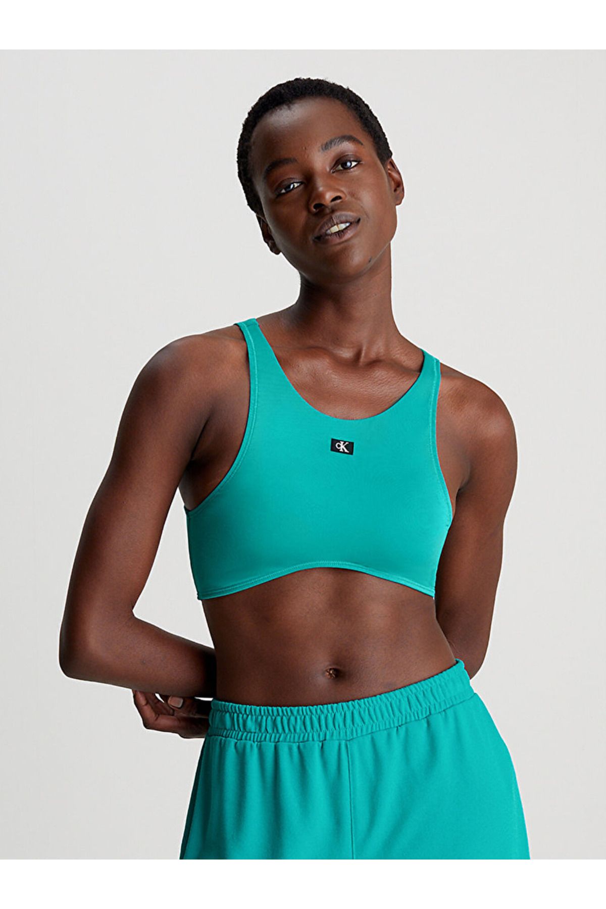 Calvin Klein Cropped Tank Bikini Top CK Monogram Kad n Giyim