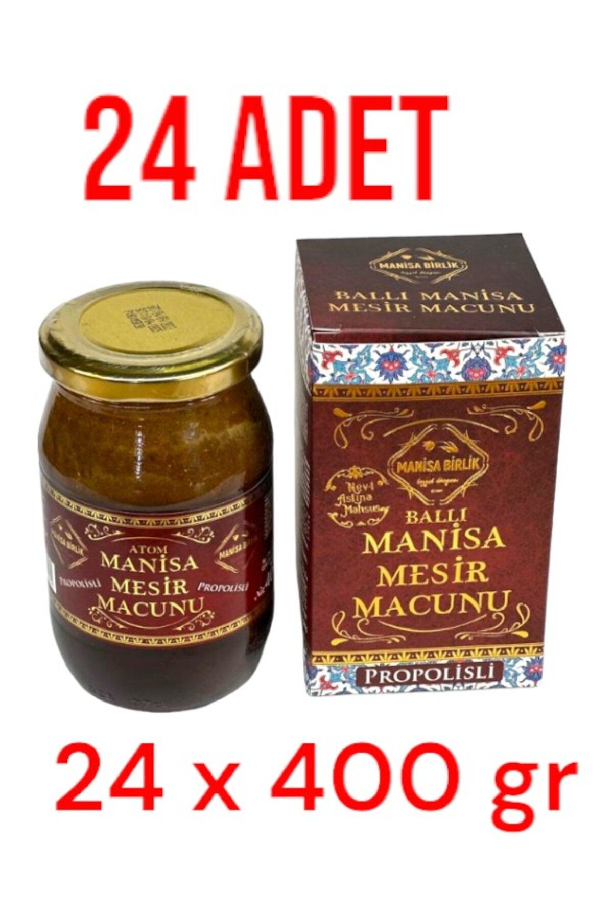 MANİSA BİRLİK Atom Mesir Macunu 400 Gr Cam Kavanoz 24 Adet