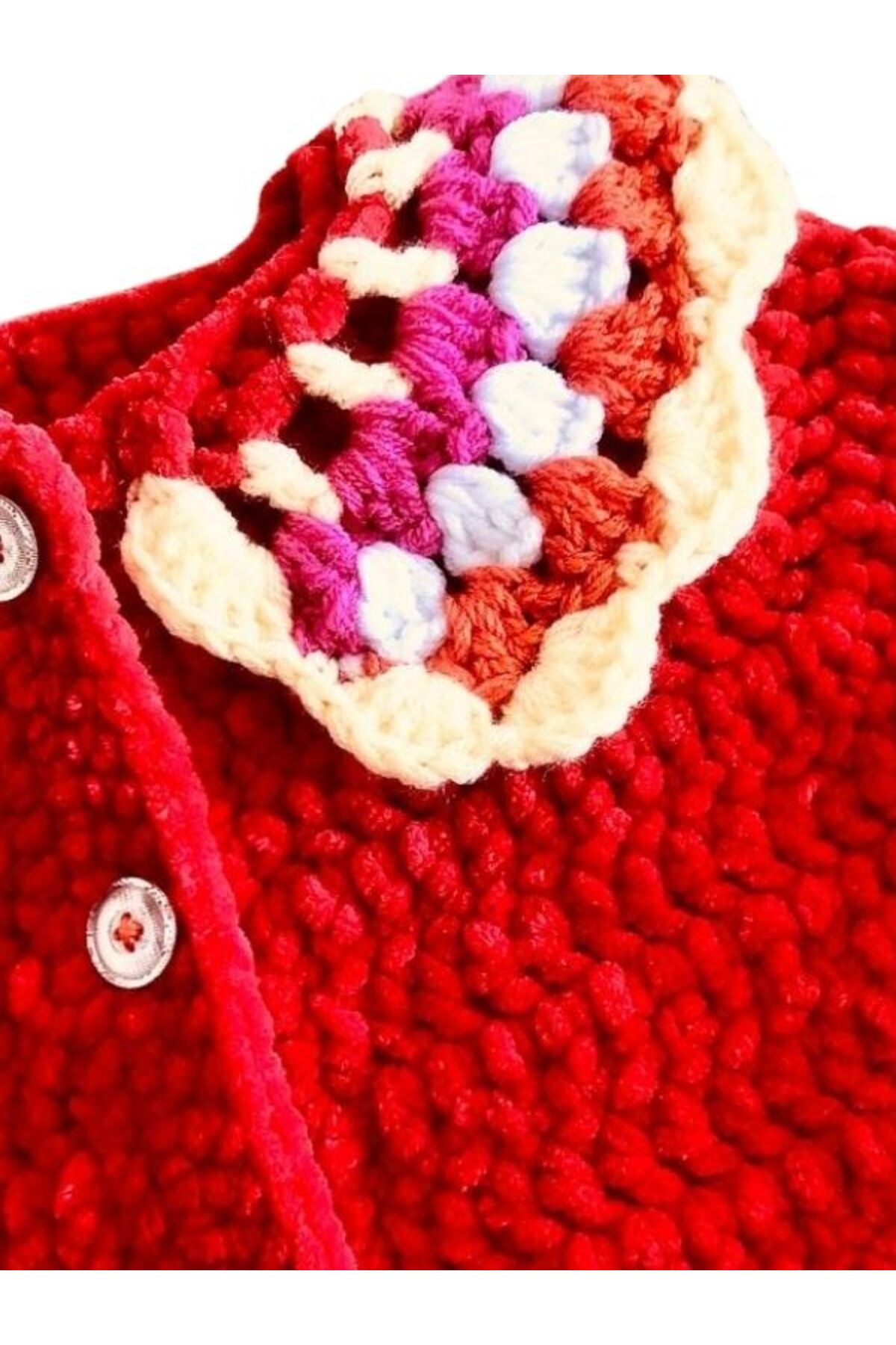 Sistaful El Örgüsü Bebek Çocuk Kadife Hırka fotoğrafı 2 (önizleme)