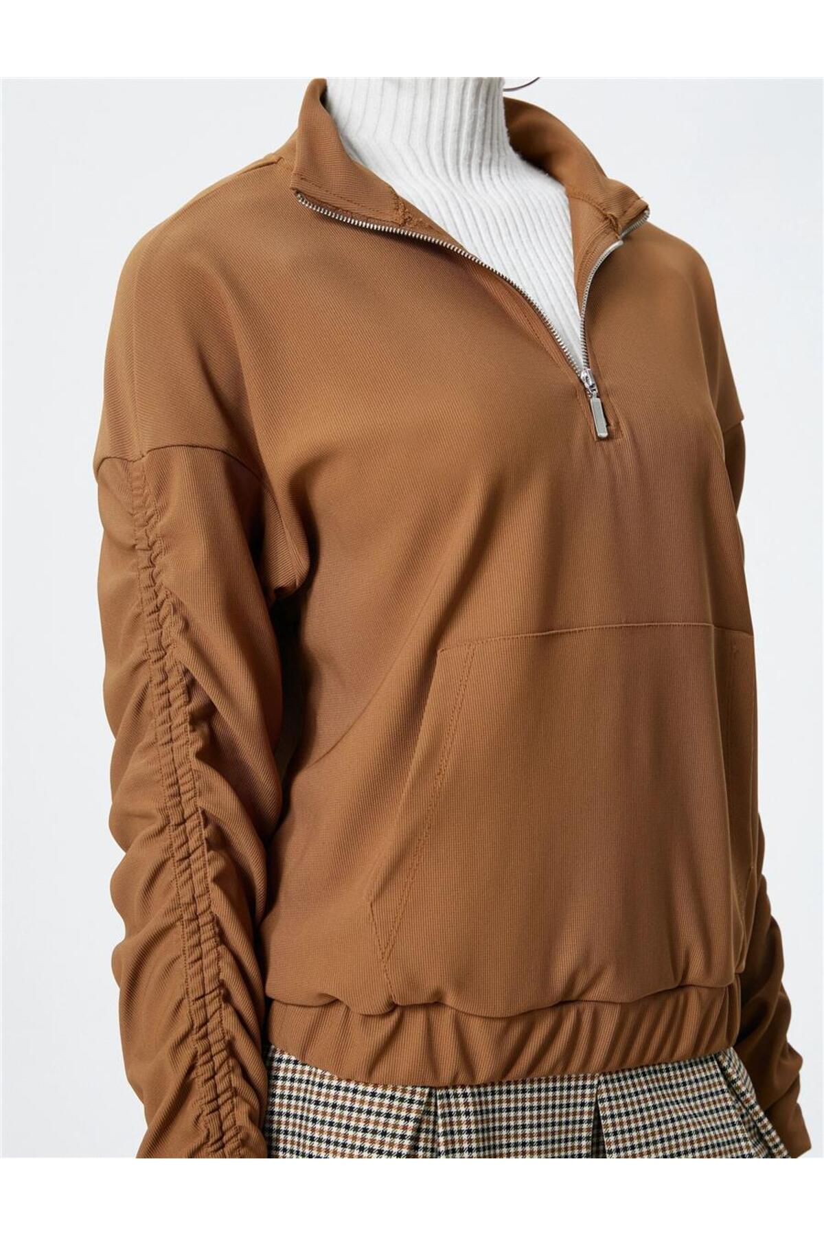 سویشرت زنانه بژ کوتونKoton | 5003054007 اورجینال - تصویر 4