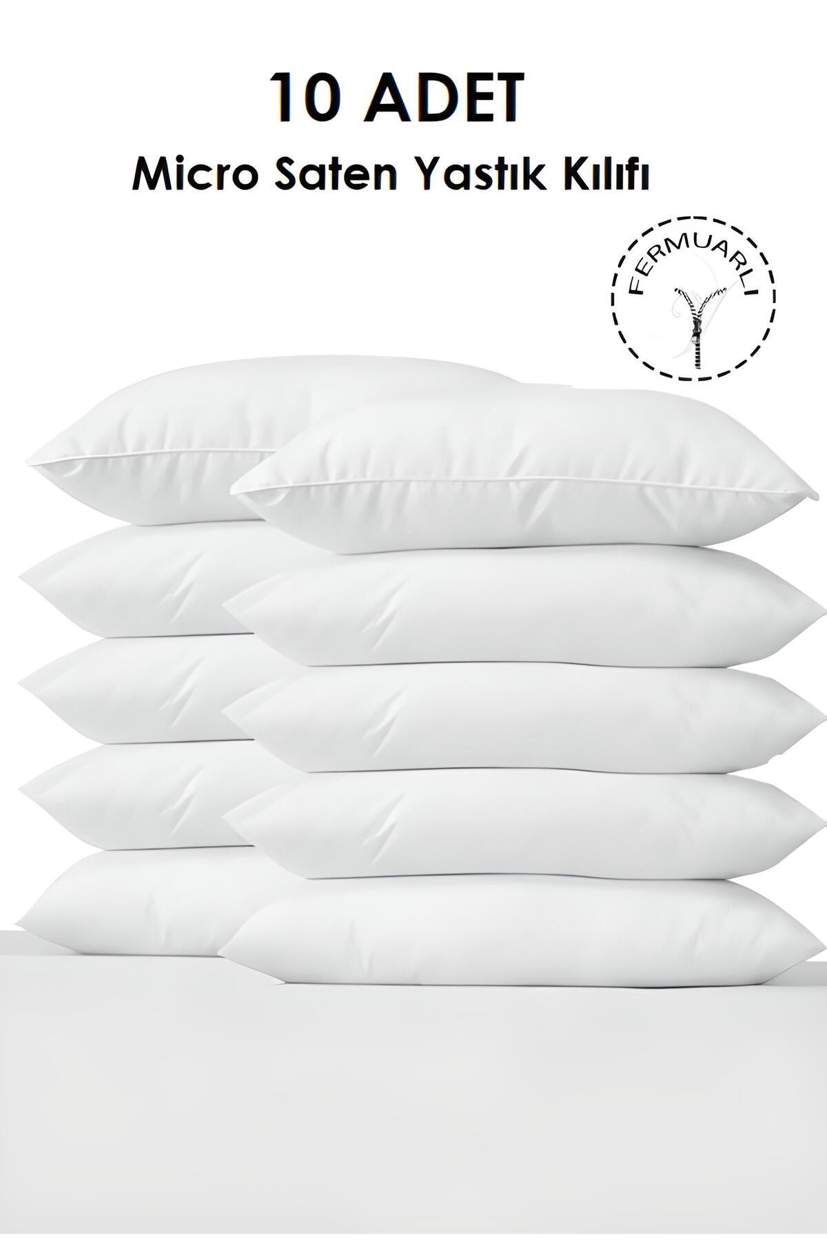 10 Pcs Micro Satin 50x70 White Inner Lining, Zippered Pillowcase, 10pcs Pillow Mattress