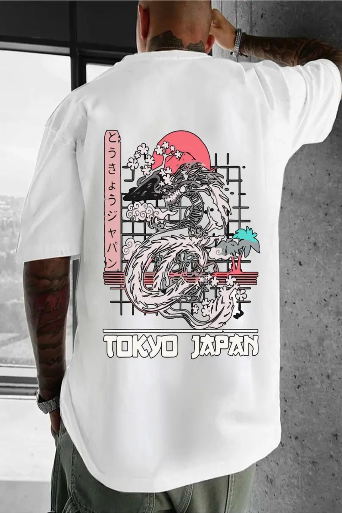 MODAGEN-Ανδρικό μπλουζάκι με στάμπα Tokyo Oversize 1