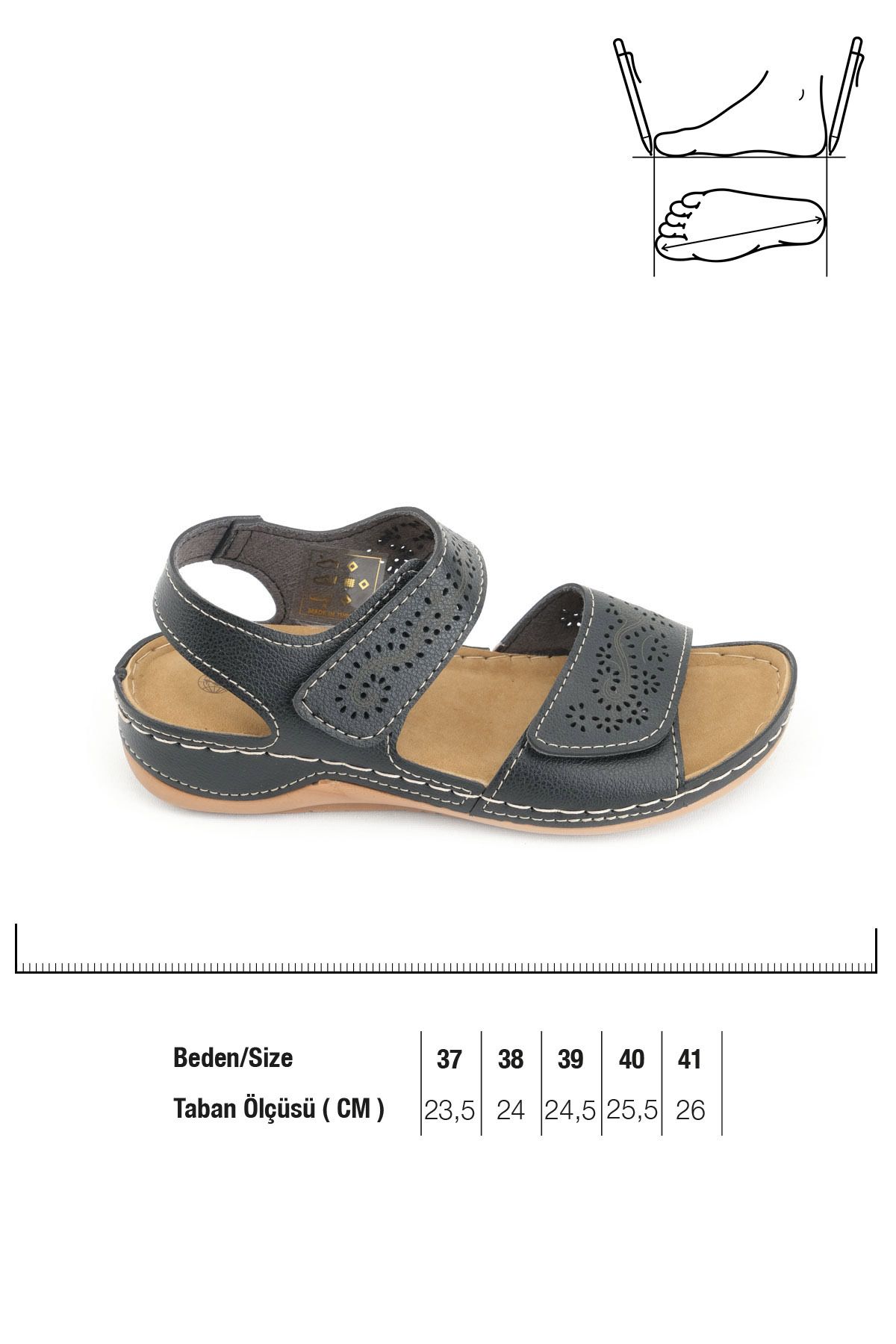 صندل تابستانی زنانه چرم مصنوعی Velcro قابل تنظیم Gezer