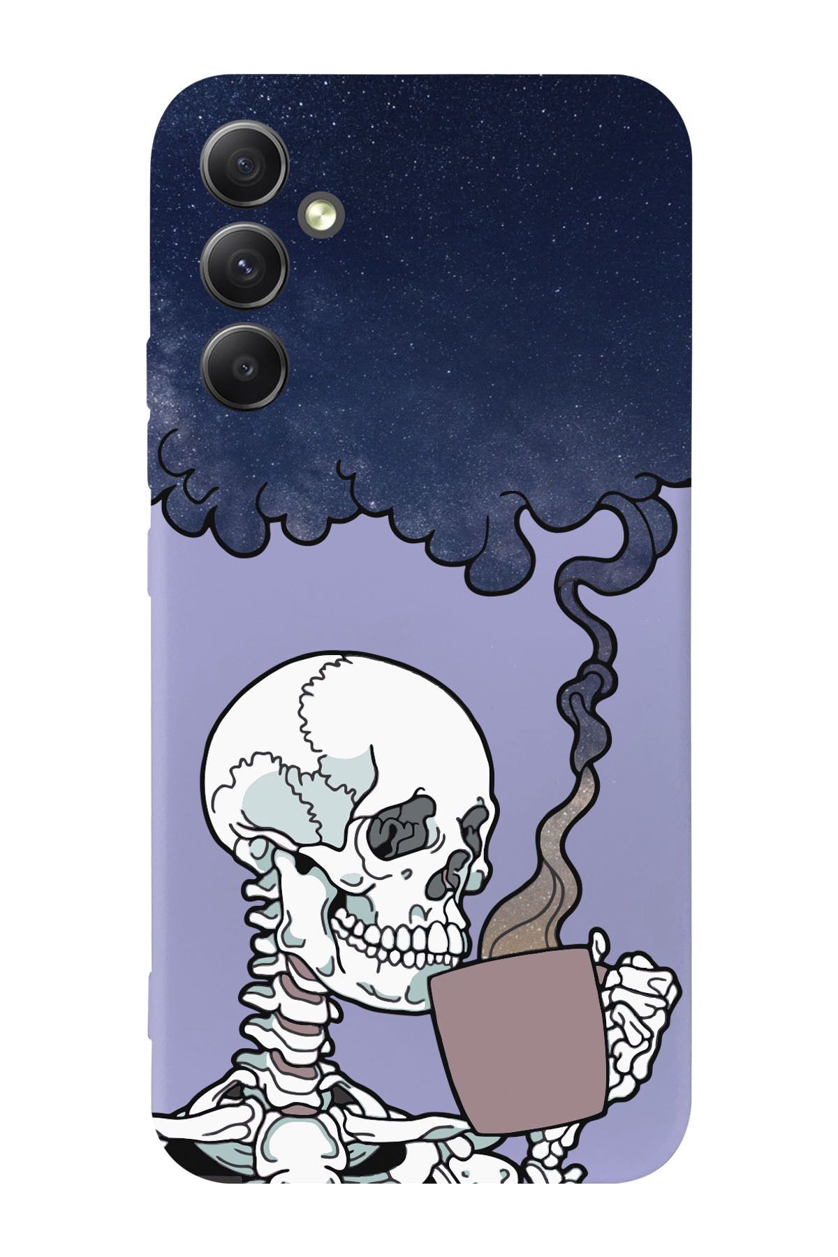 Galaxy S23 FE Compatible Thoughtful Skull Design Phone Case