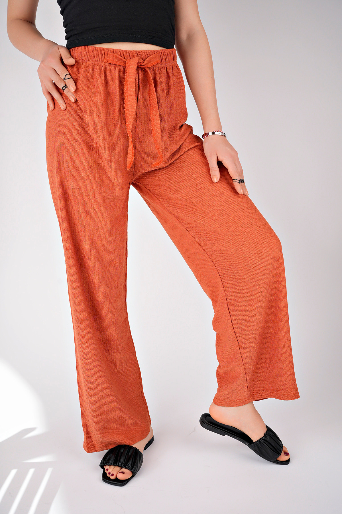 Women's Hijab Tile Elastic Waist Palazzo Trousers