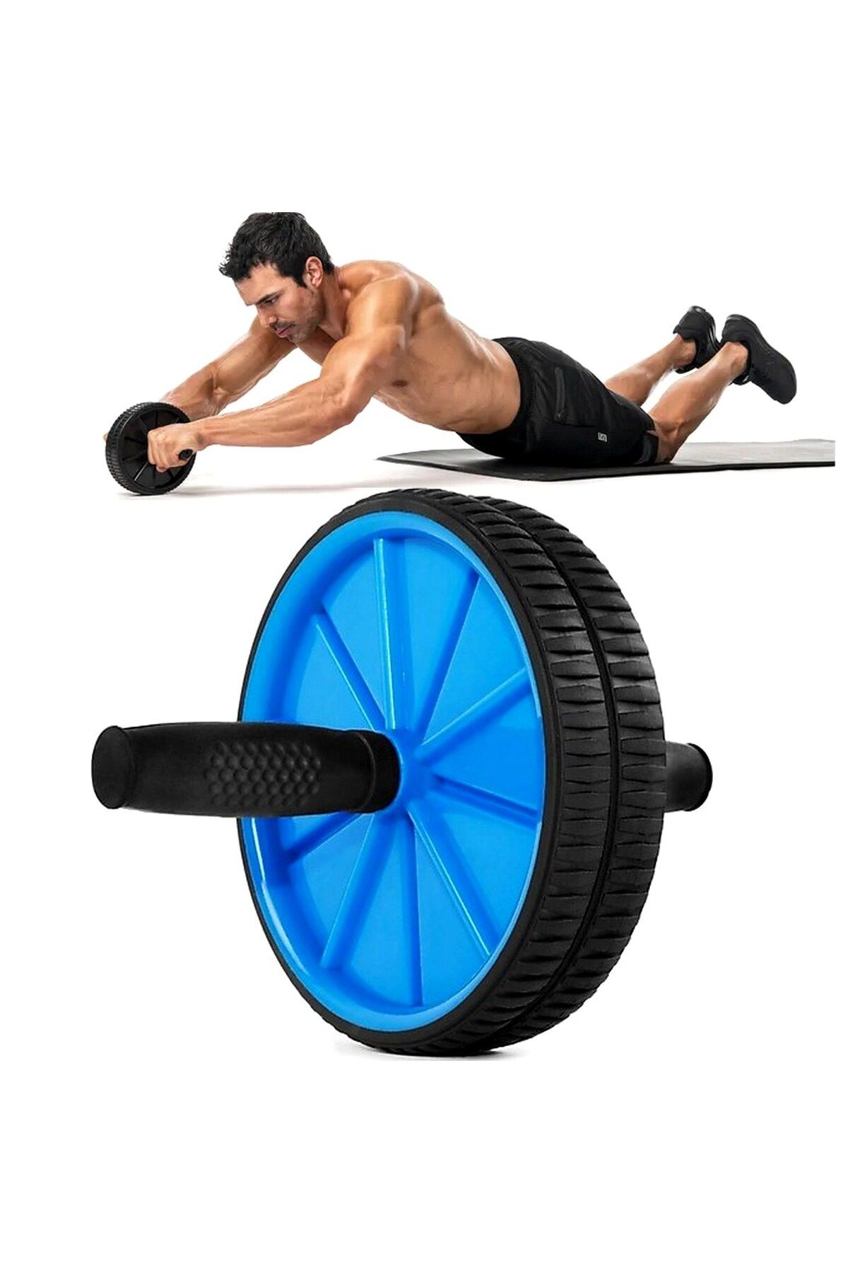 BarkoFix Ab Wheel Fitness Karın Kası Sixpack Egzersiz Tekeri Spor Aleti Tekerlekli Şınav Mekik Kardiyo Teker
