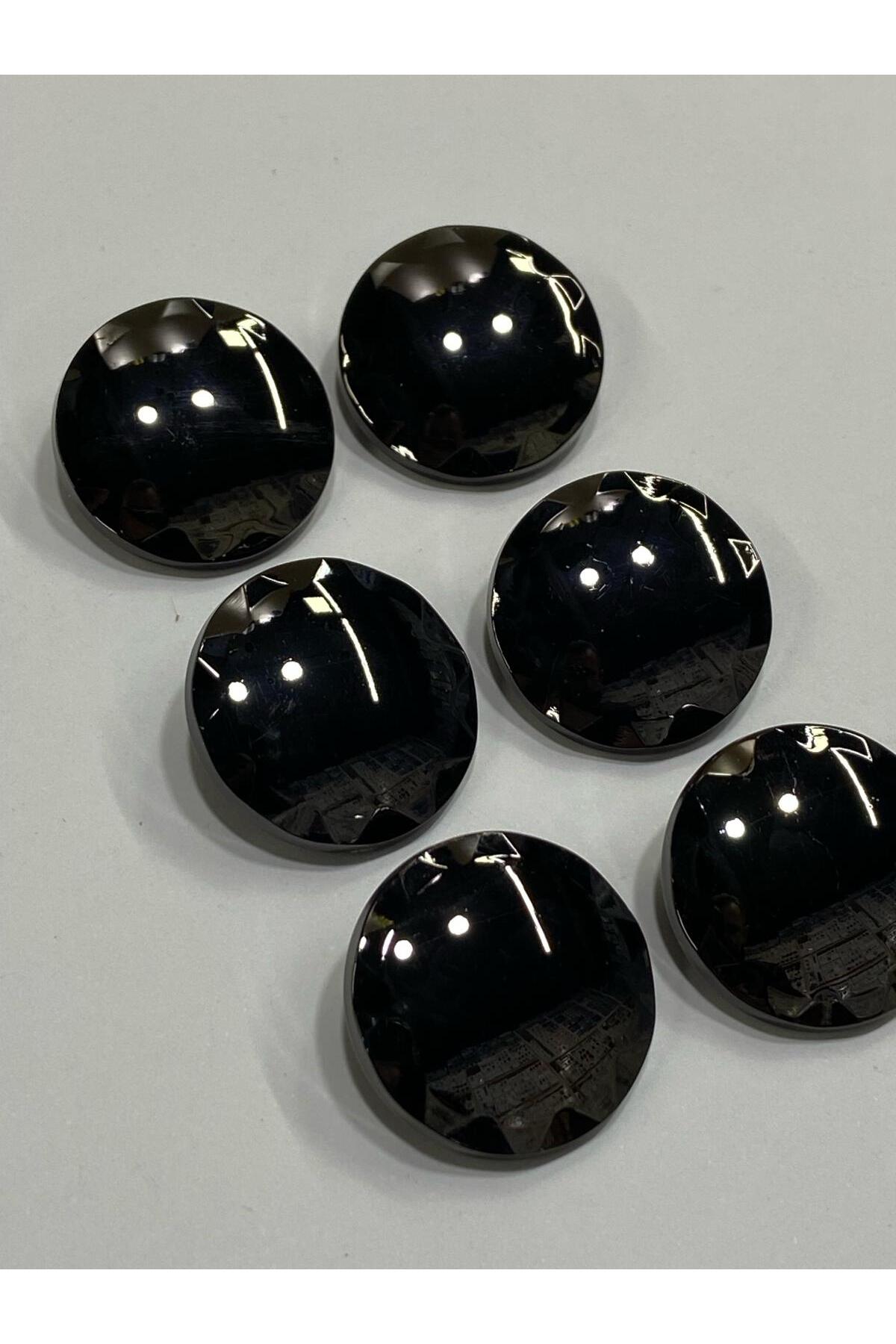 Metal Button/Coat Length/Set of 6/2,5 cm/jx015/Black