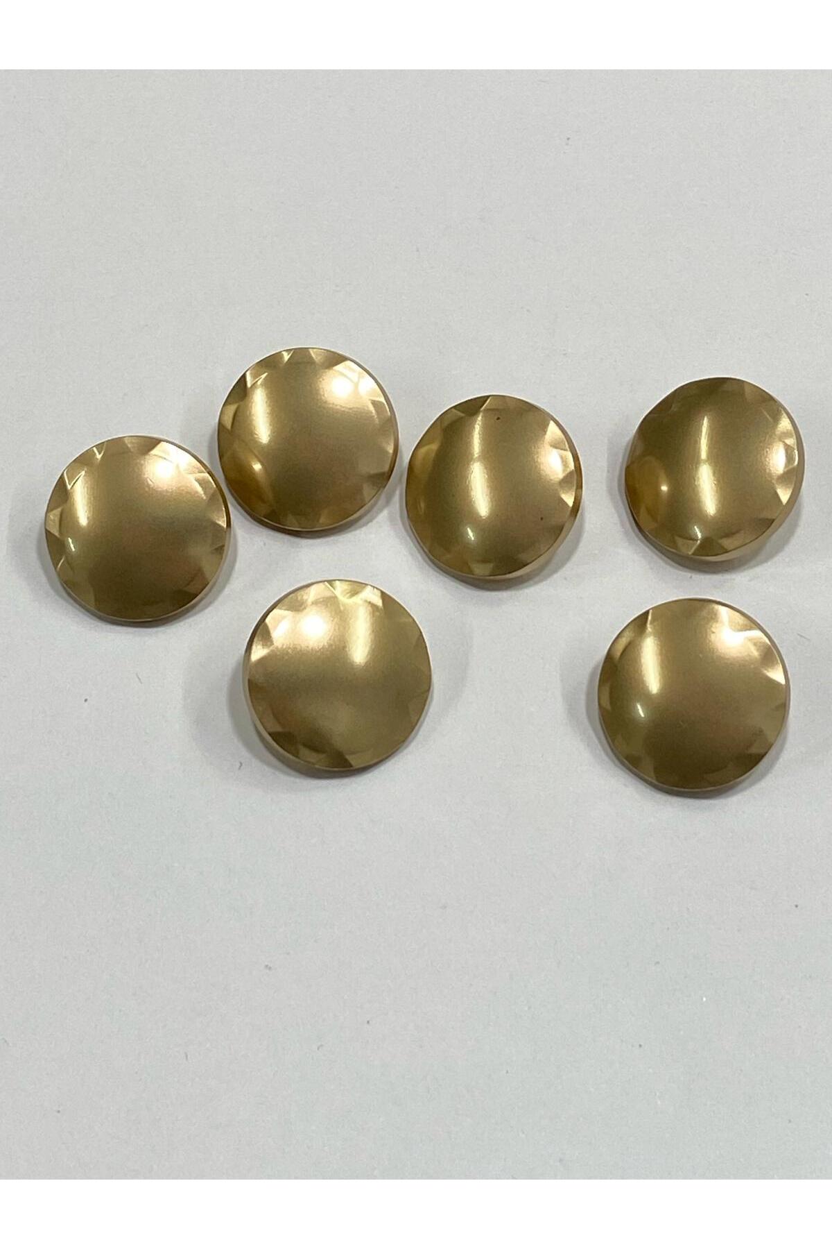 Metal Button/Cardigan Vest Length/Set of 6/1,8 cm/jx015/Matt Gold